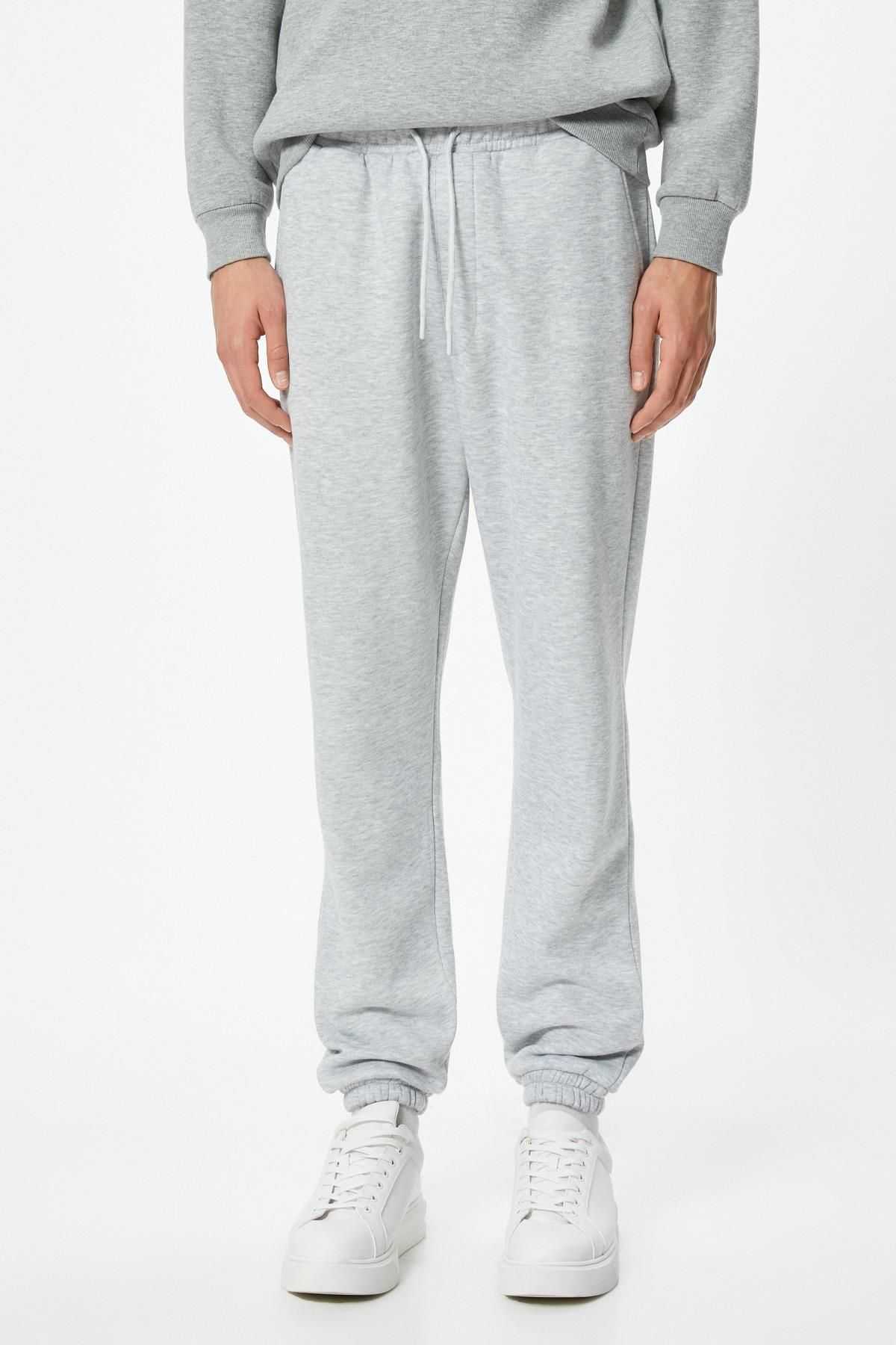 شلوار ورزشی Jogger با دور کمر توری و جزئیات جیب