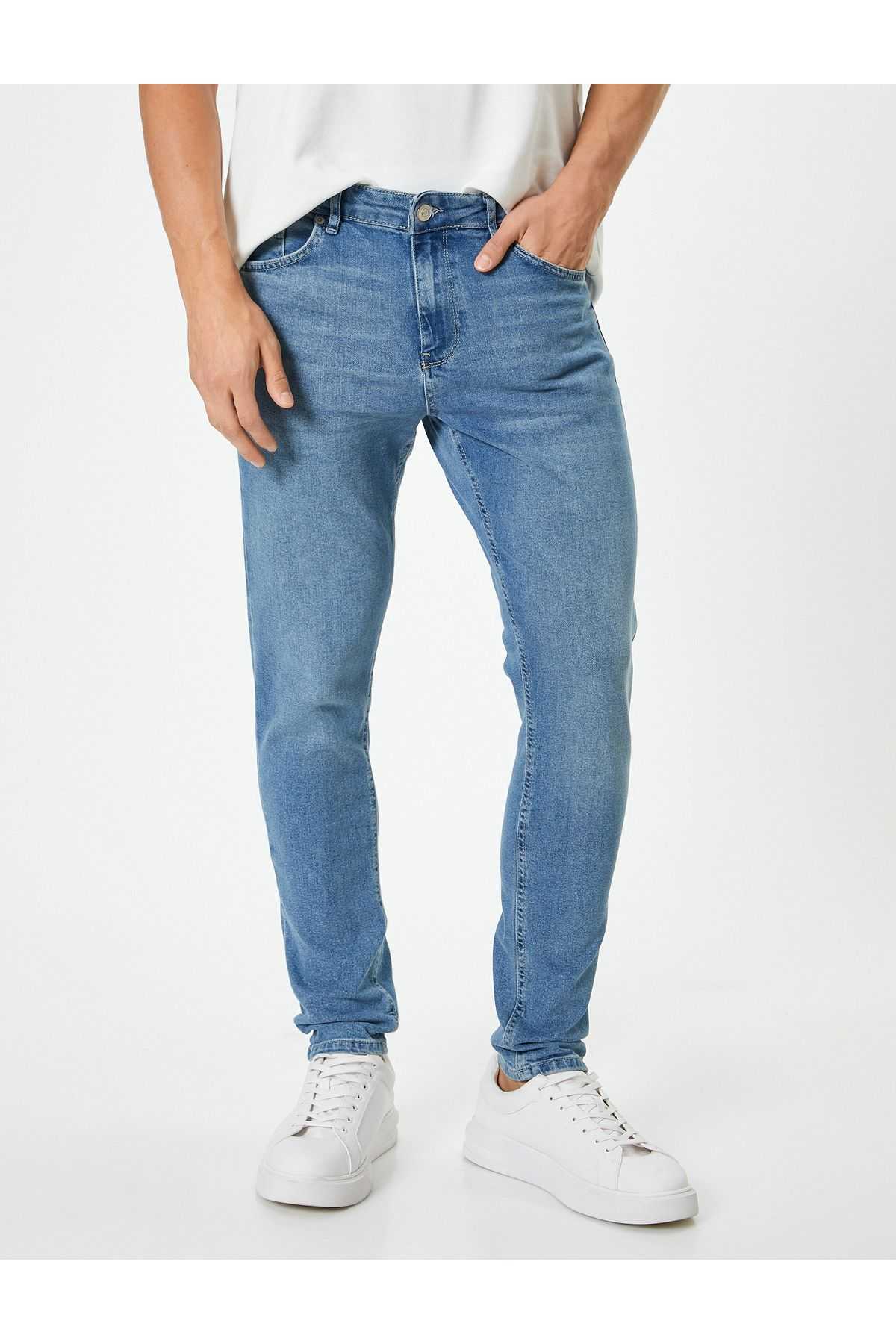 شلوار جین کمری استاندارد دکمه دار لاغر - Michael Jean