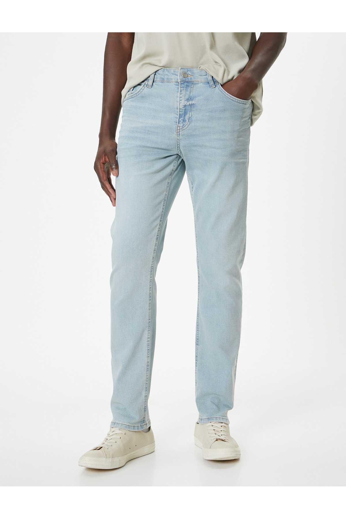 شلوار جین باریک دکمه دار استاندارد - براد جین