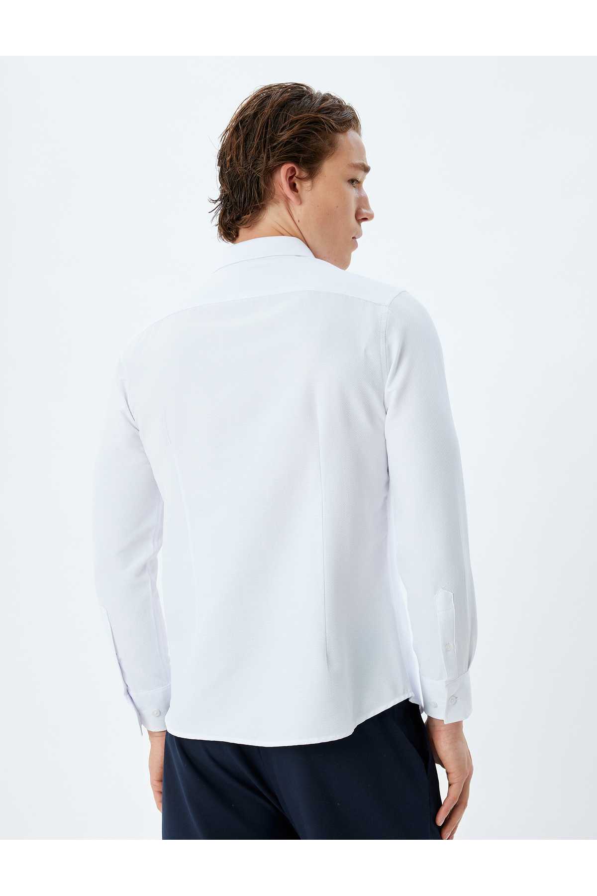 پیراهن باریک آستین بلند ترکیب پنبه ای