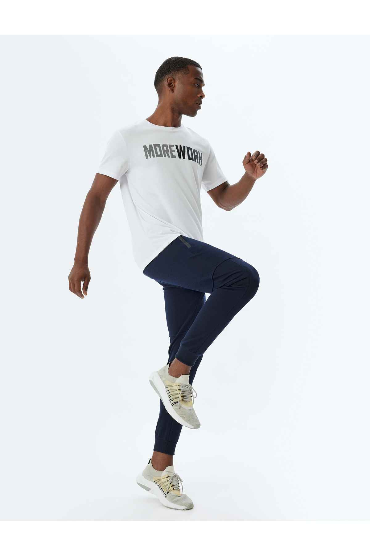 شلوار ورزشی اسپرت دوخت توری دور کمر ترکیبی پنبه ای با جزئیات