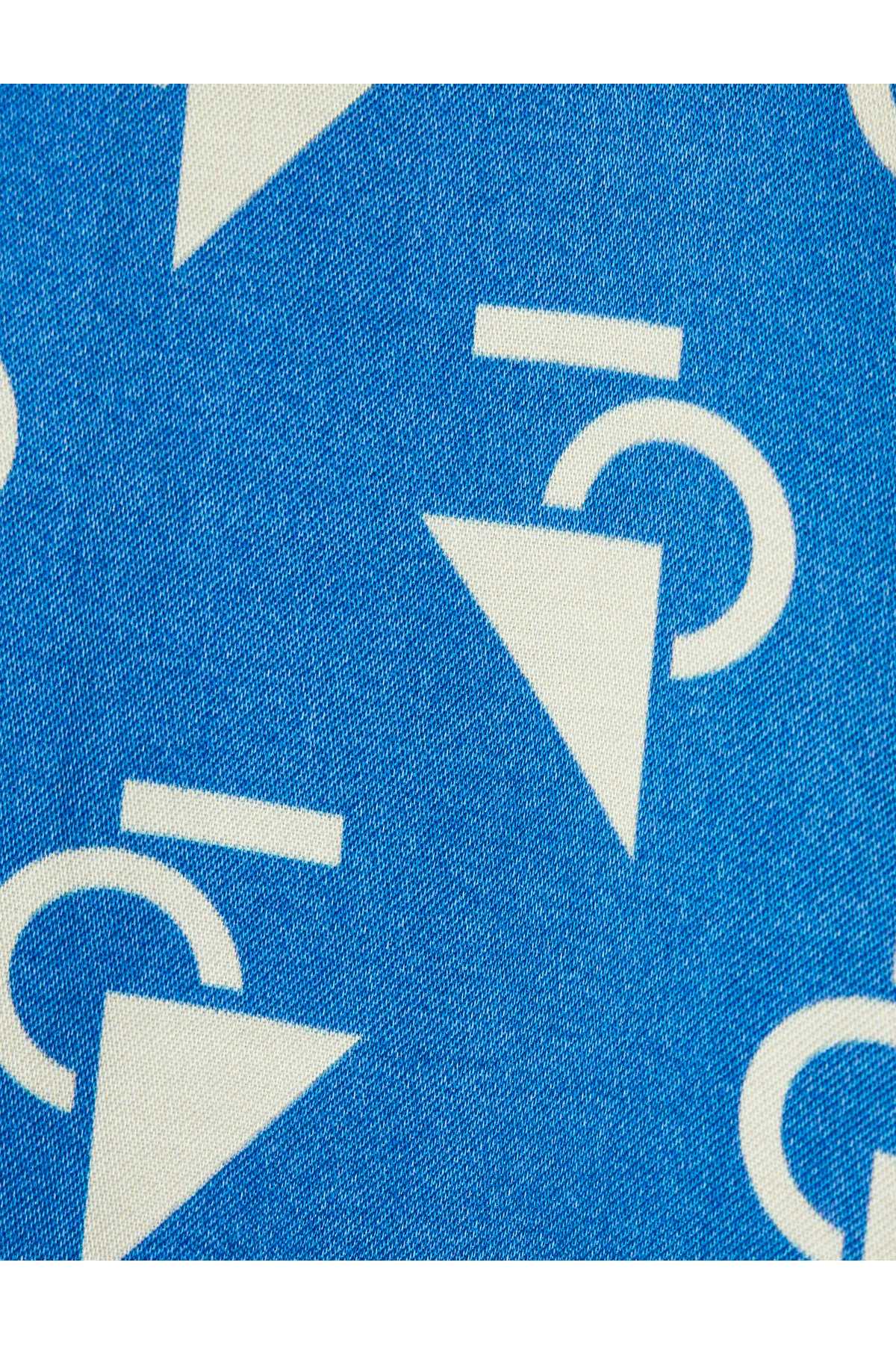 پیراهن آستین کوتاه ویسکوز چاپ هندسی