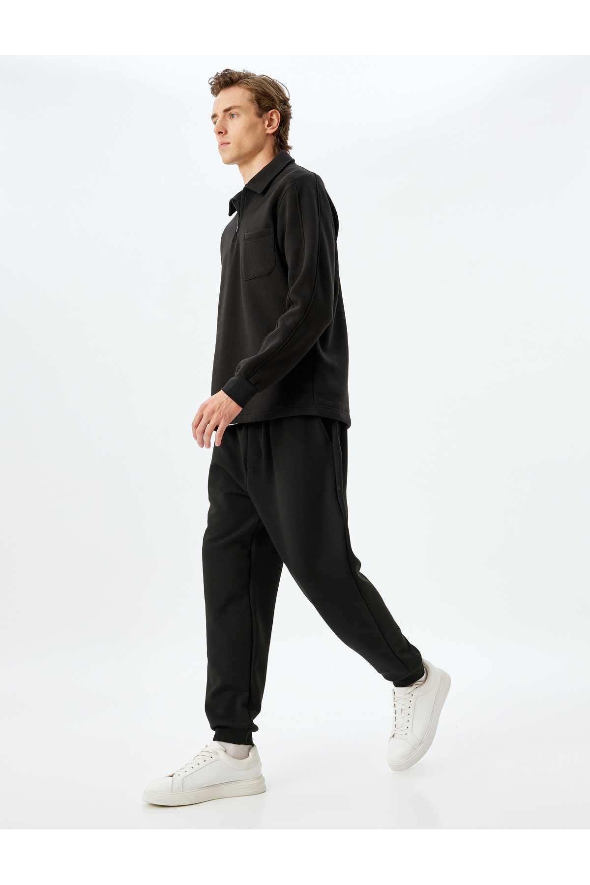 شلوار ورزشی ترکیبی ویسکوز با جزئیات جیب الاستیک دور کمر توری