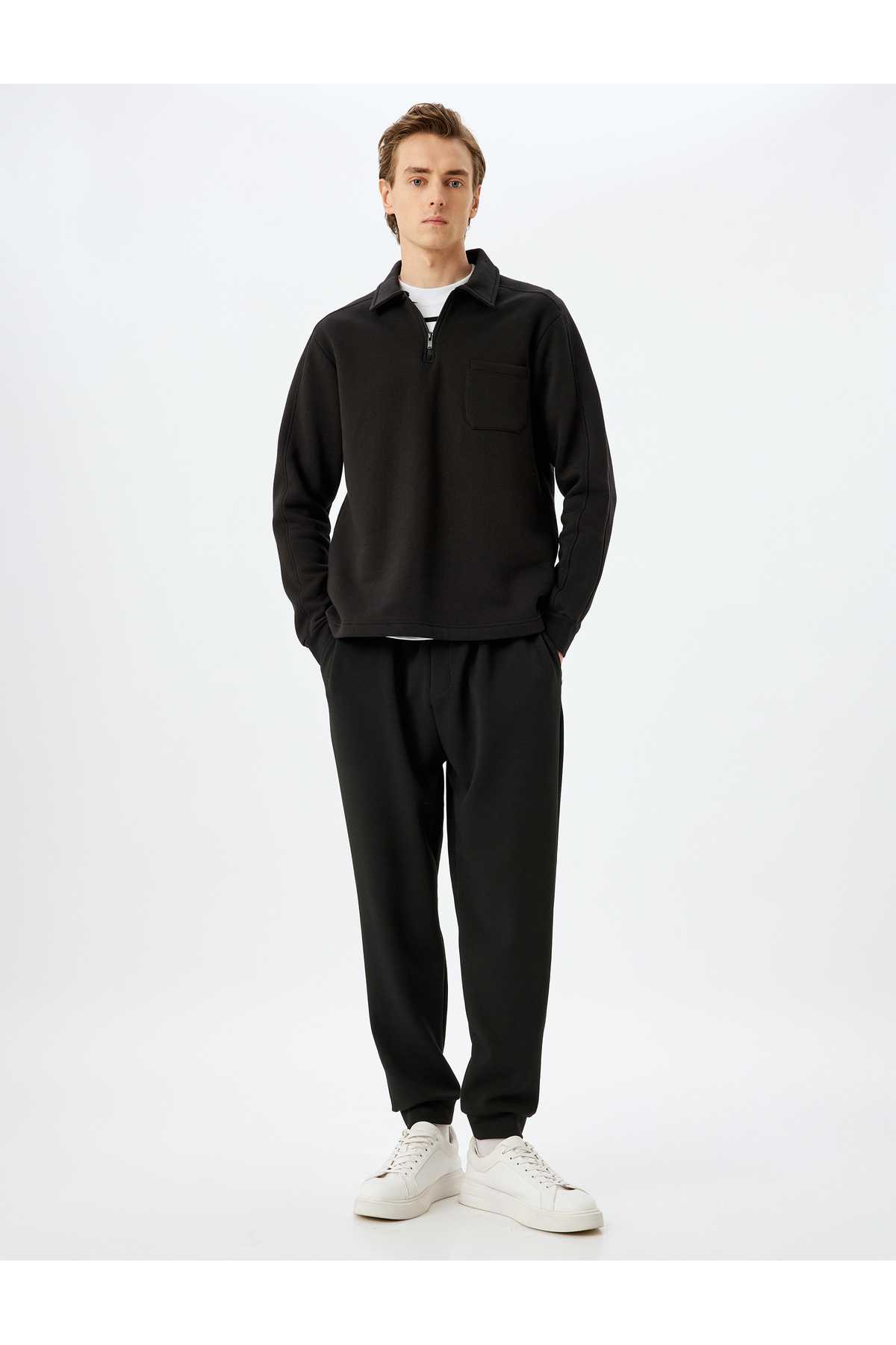 شلوار ورزشی ترکیبی ویسکوز با جزئیات جیب الاستیک دور کمر توری