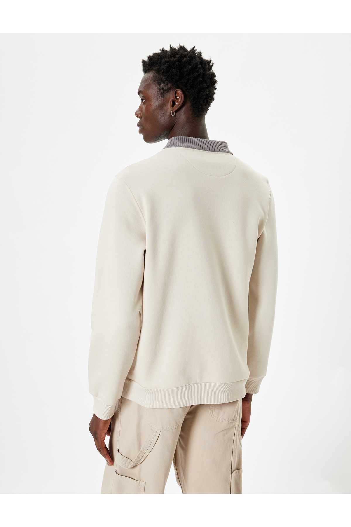 بلوز پنبه ای آستین بلند یقه پولو