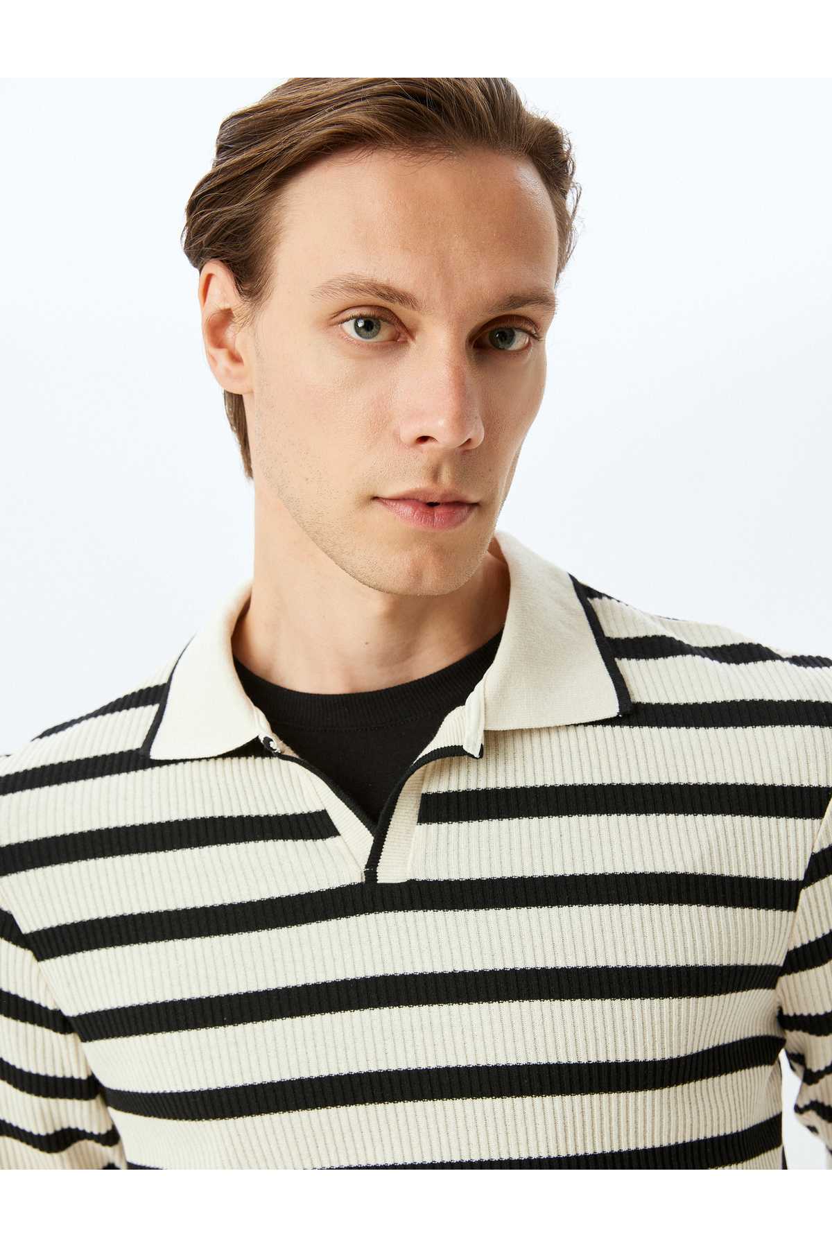 پلیور یقه پولو ترکیبی از پنبه