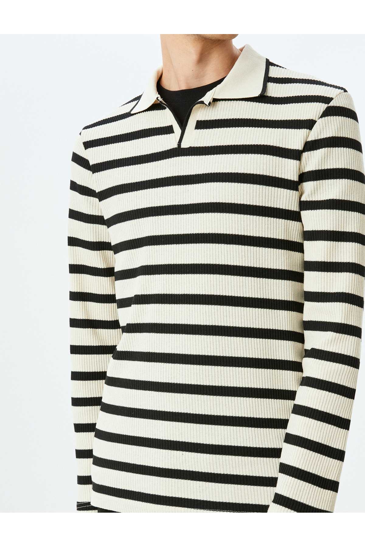 پلیور یقه پولو ترکیبی از پنبه