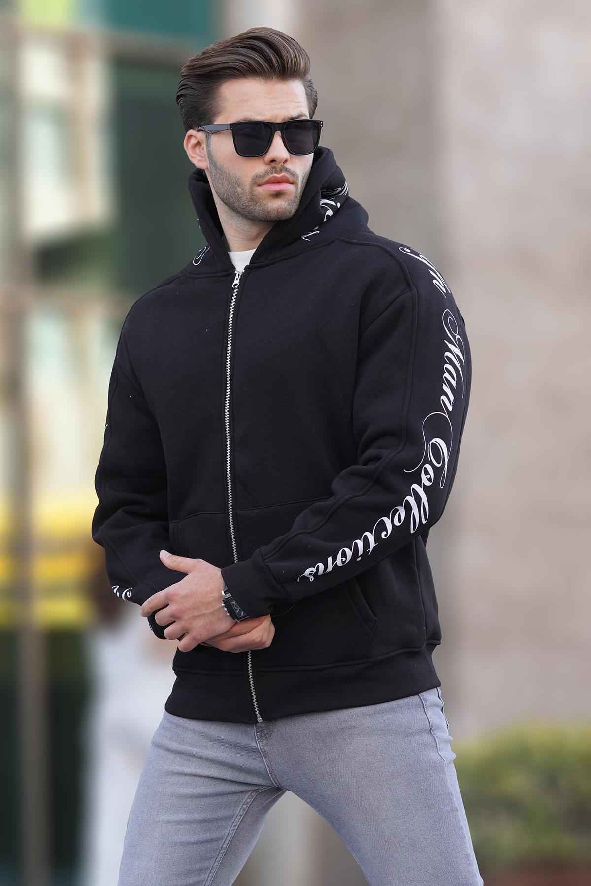 ژاکت مردانه رزگلد چاپ قهوه ای تلخ