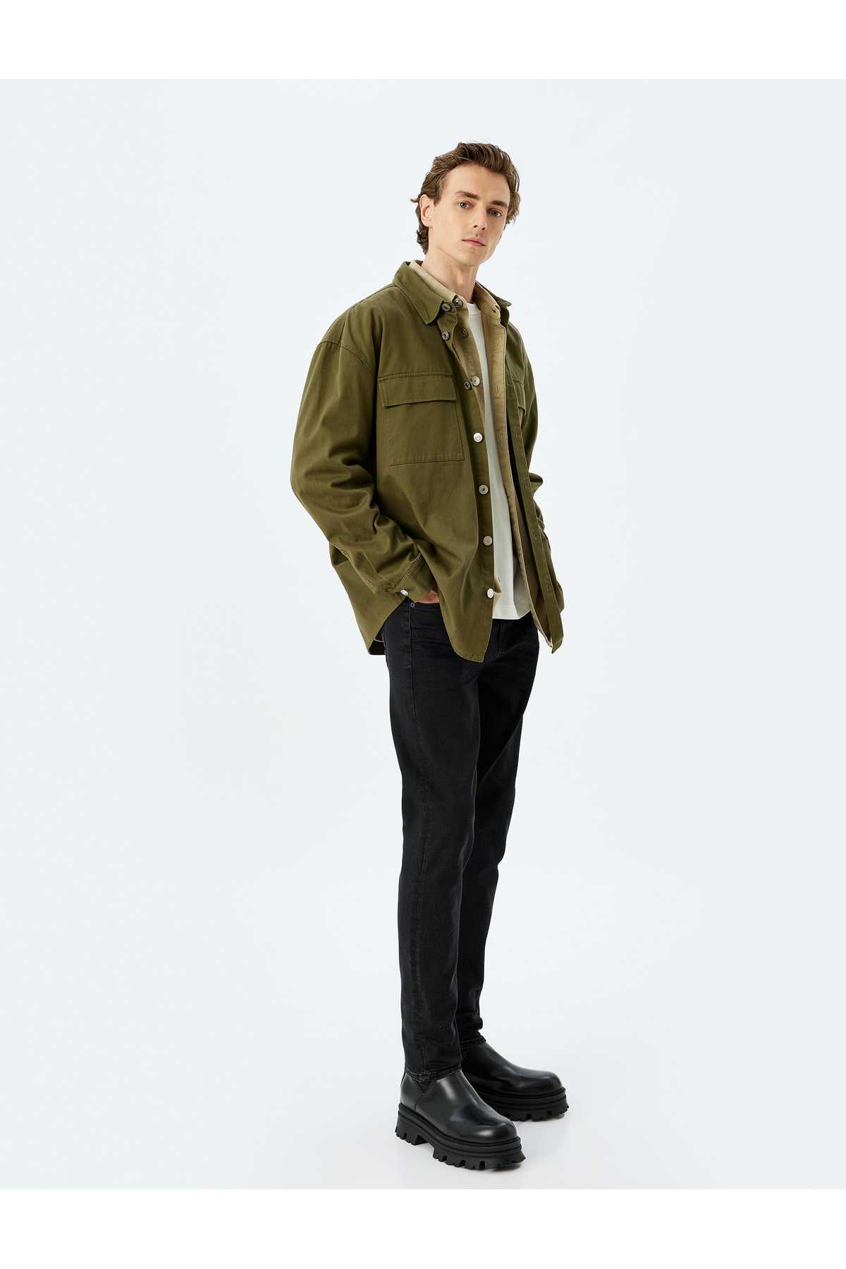 شلوار جین باریک کمری معمولی - Brad Jean