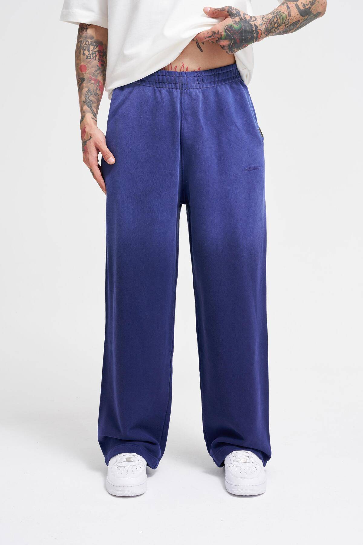 شلوار گرمکن آبی گشاد گشاد مردانه Grandient Washed