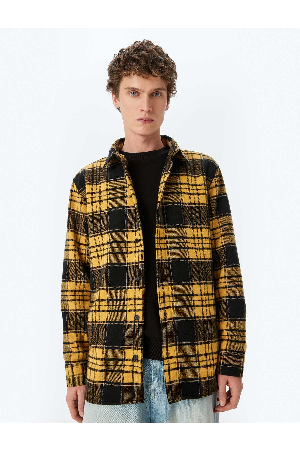 پیراهن الوار جیب دار بلند