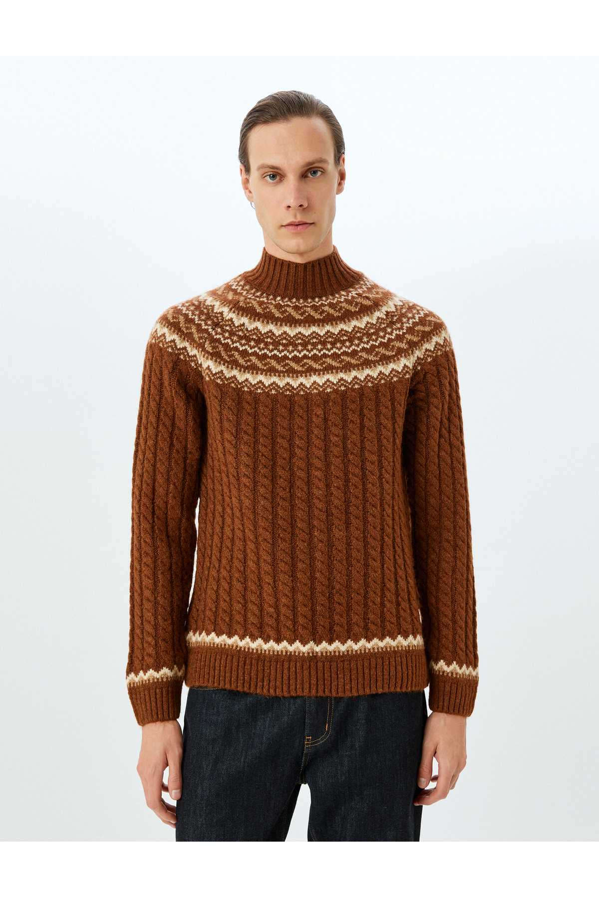 یقه ماهیگیر با بافت لباس بافتنی الگوی بافتنی