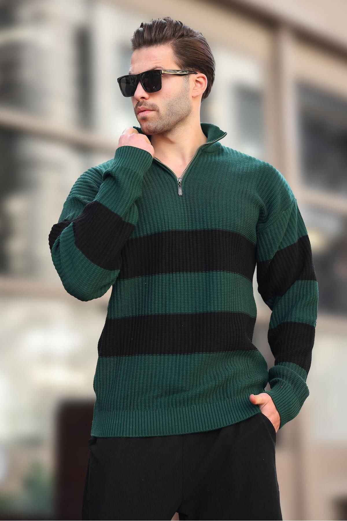 ژاکت مردانه یقه زیپ خاکستری