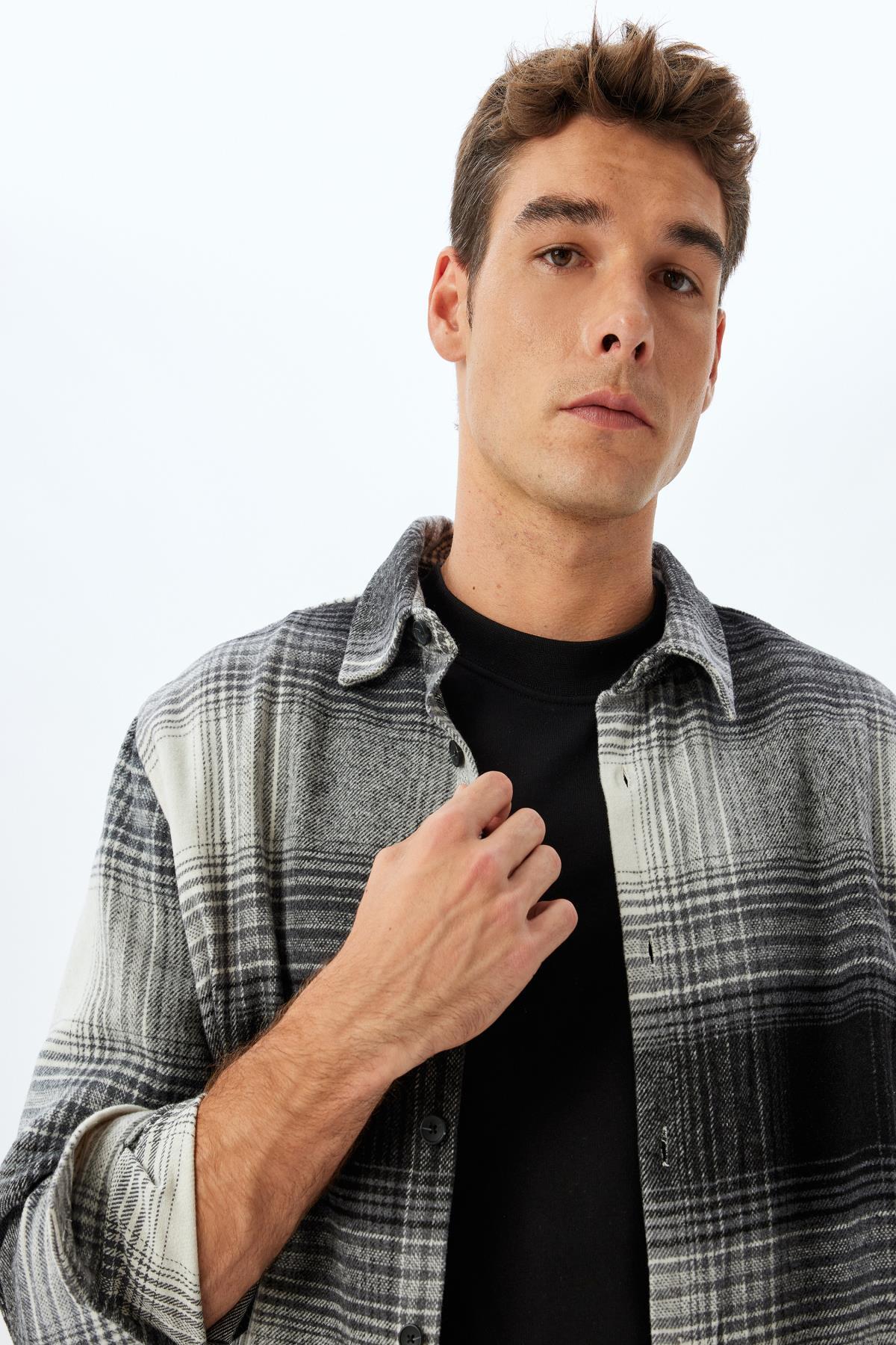 ترکیب پنبه آستین بلند پیراهن چوب جک