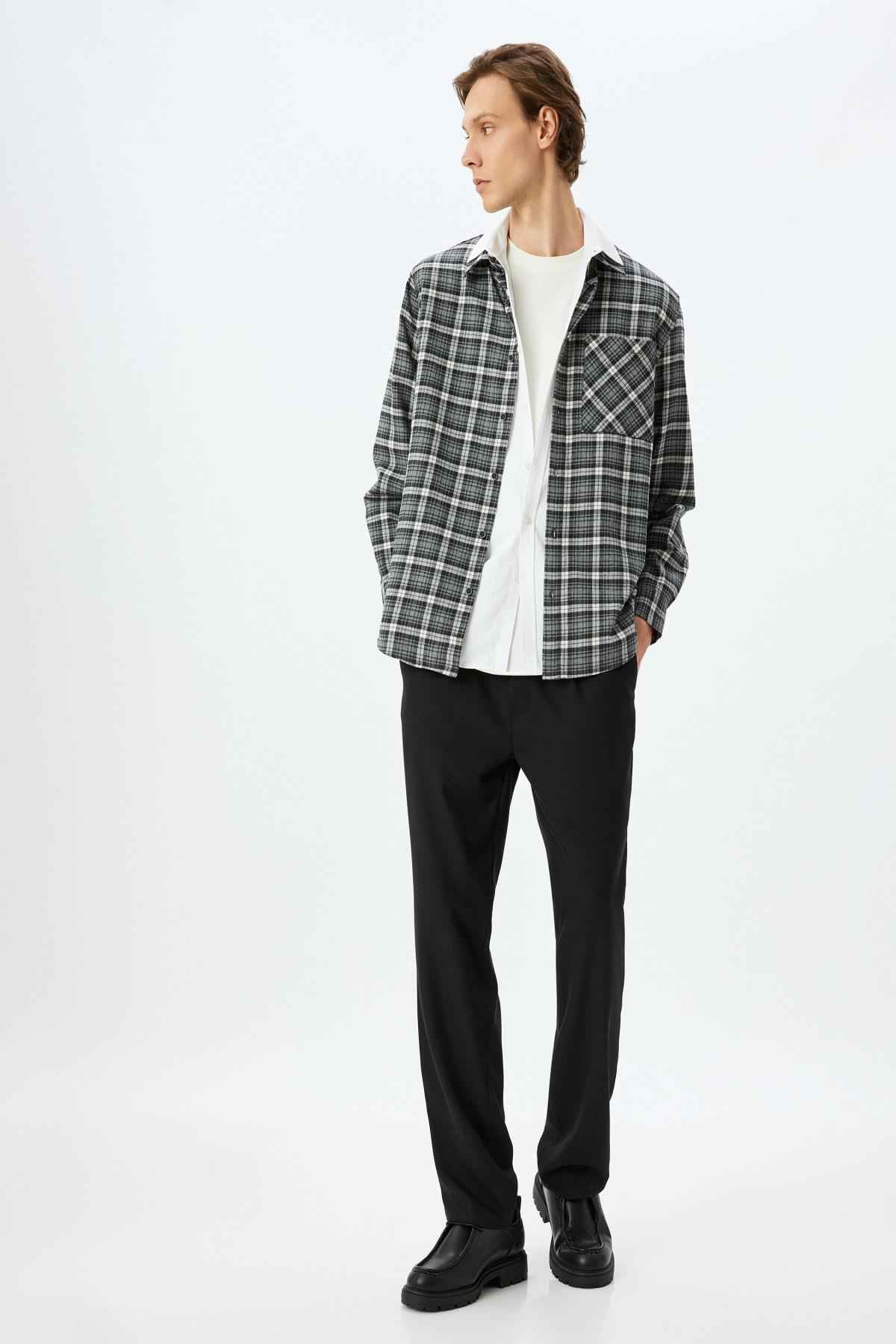 پیراهن آستین بلند نخی ترکیبی از جنس الوار جک