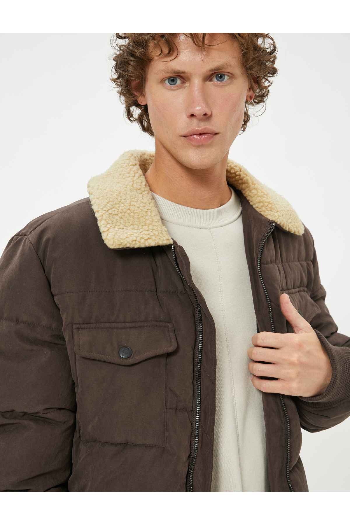 یقه مخمل خواب دار کتانی بادی با زیپ دقیق