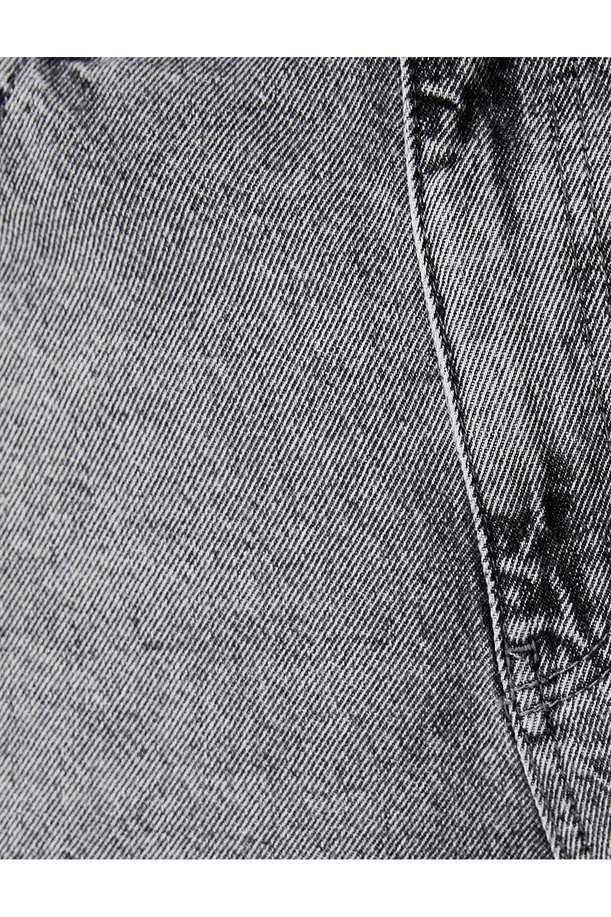 شلوارک جین سایز بزرگ برمودا با جزییات جیبی فرسوده