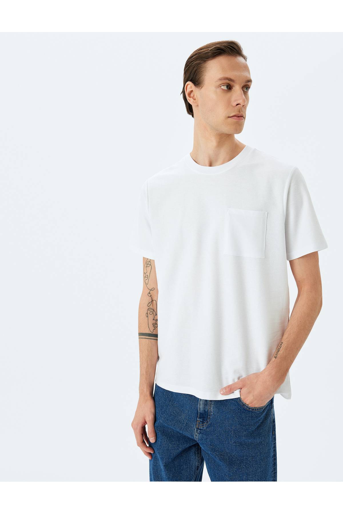 جیب مفصل دوچرخه یقه پنبه کوتاه آستین کوتاه T -shirt