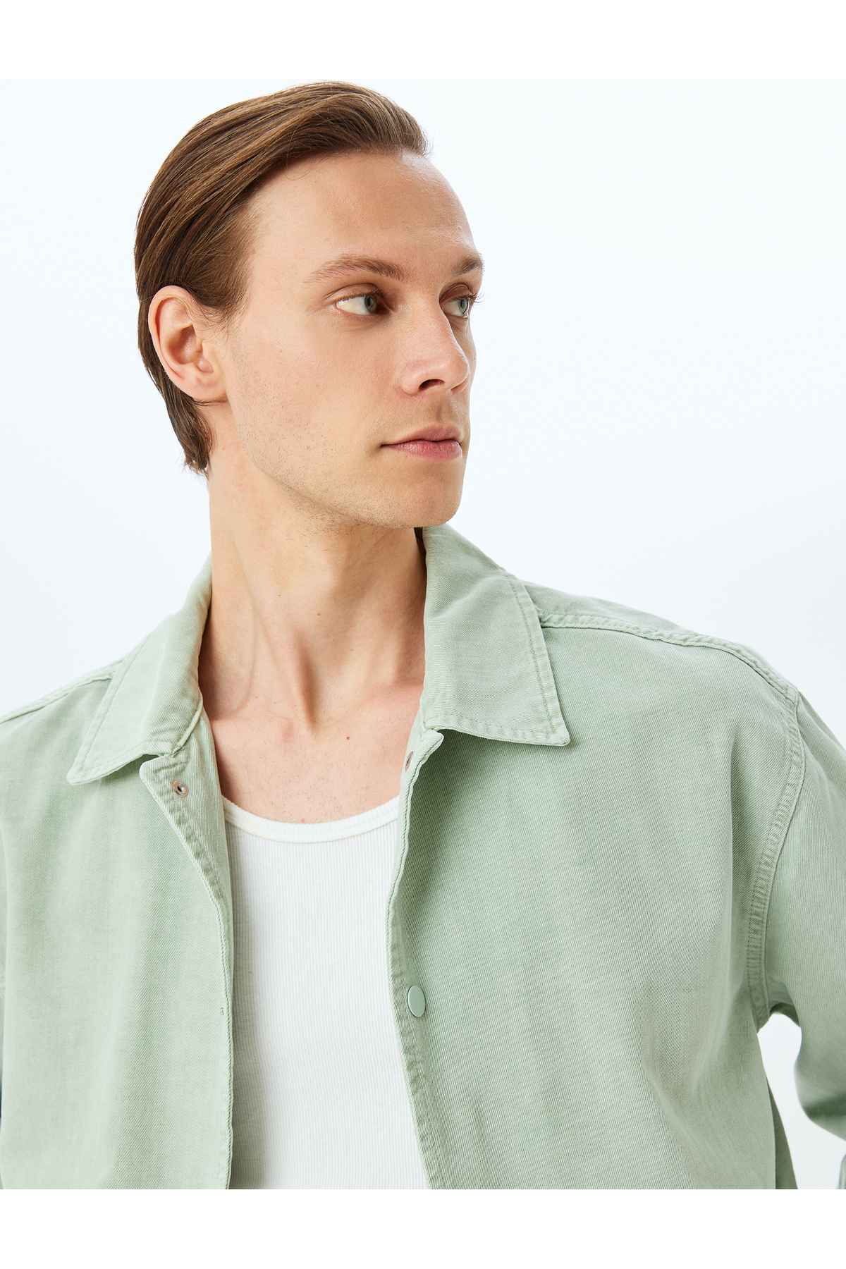 ژاکت شلوار جین پنبه ای دقیق Cotta با دکمه ضربه محکم و ناگهانی