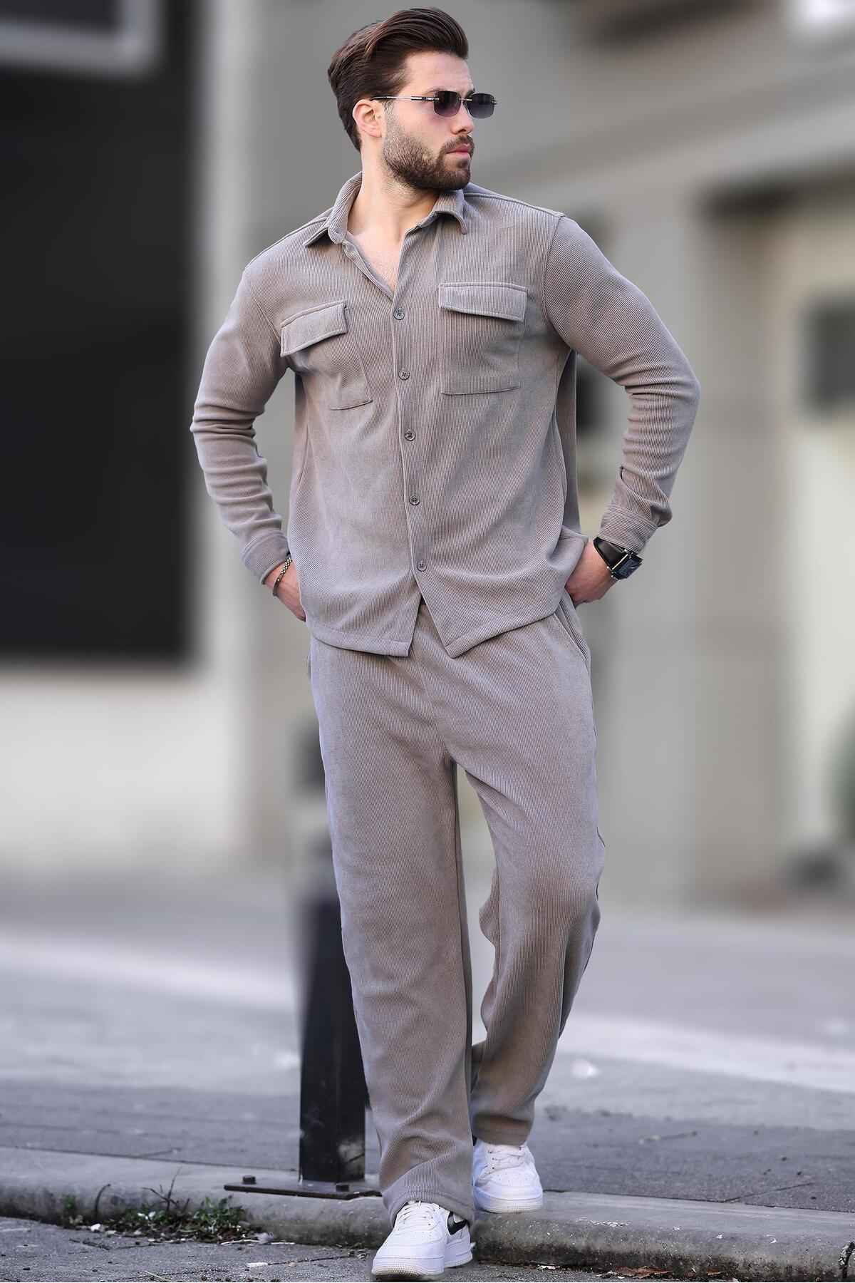 مجموعه پیراهن مردان مخملی شتر