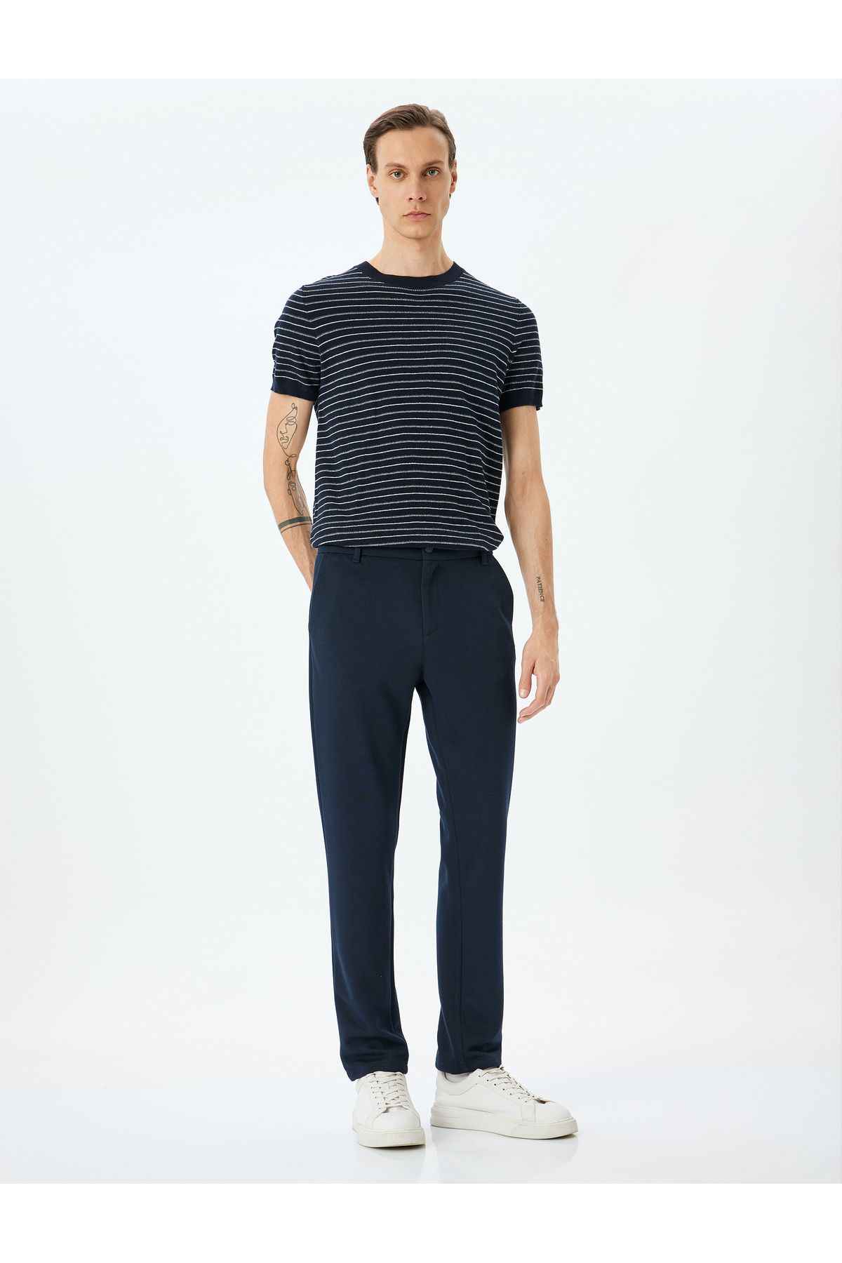 شلوار چینی ترکیبی ویسکوز کمر معمولی باریک