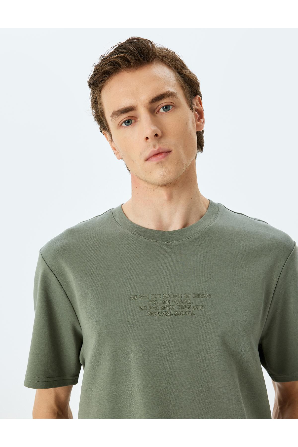 شعارهای یقه دوچرخه دوزی شده آستین کوتاه t -shirt