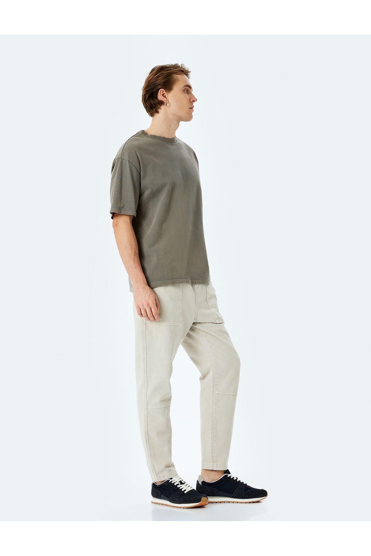 جیب پنبه ای جیب پنبه ای دو خیاطی با تفصیل مناسب شلوار کمر مناسب