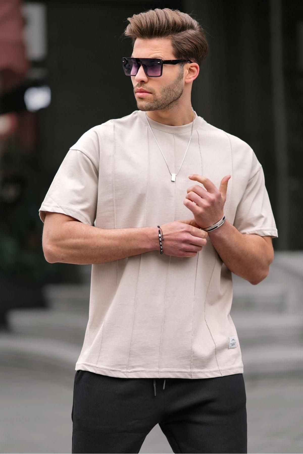 تیشرت مردانه یقه یقه خاکستری رنگ شده