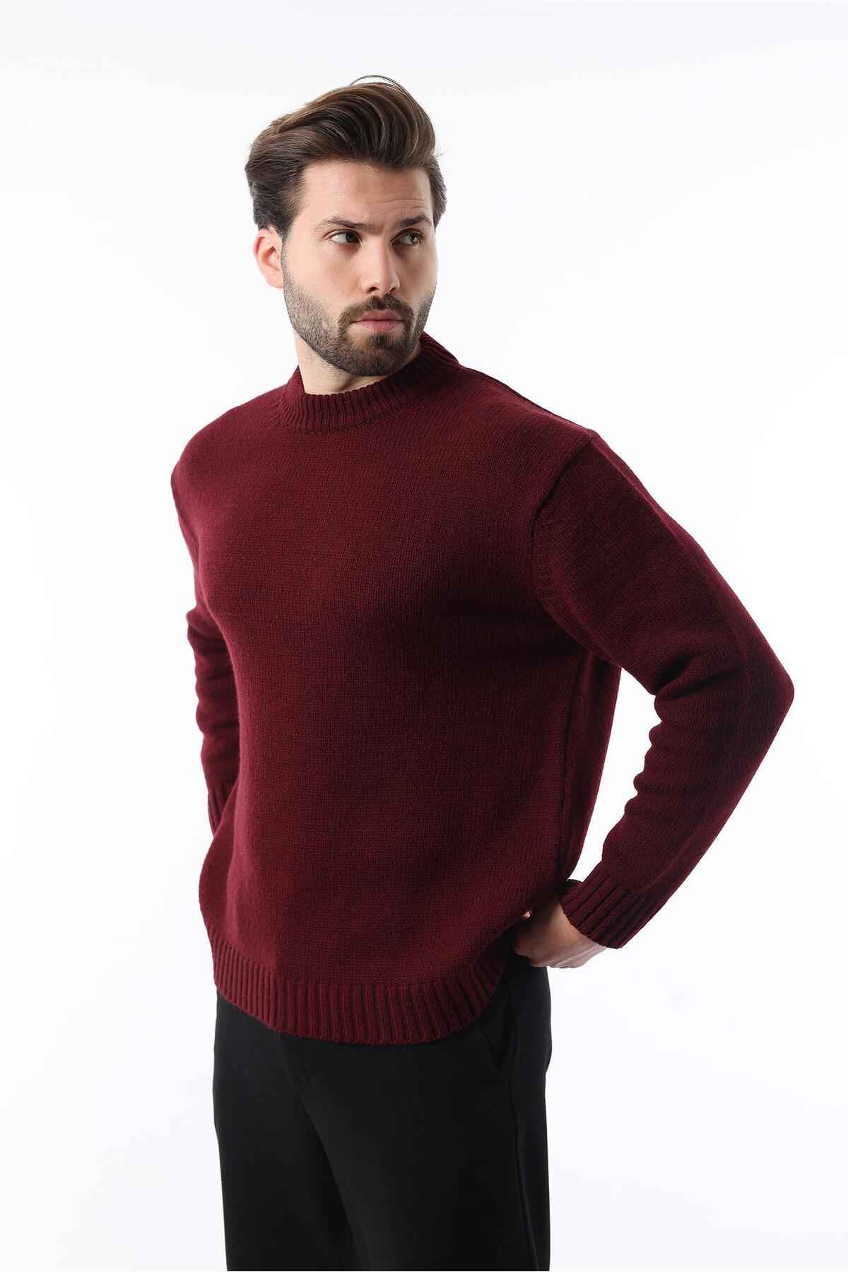 ژاکت بافتنی مردانه یقه کروی خاکستری