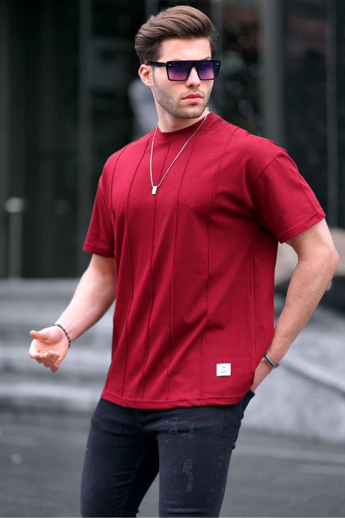 تیشرت مردانه یقه یقه خاکستری رنگ شده