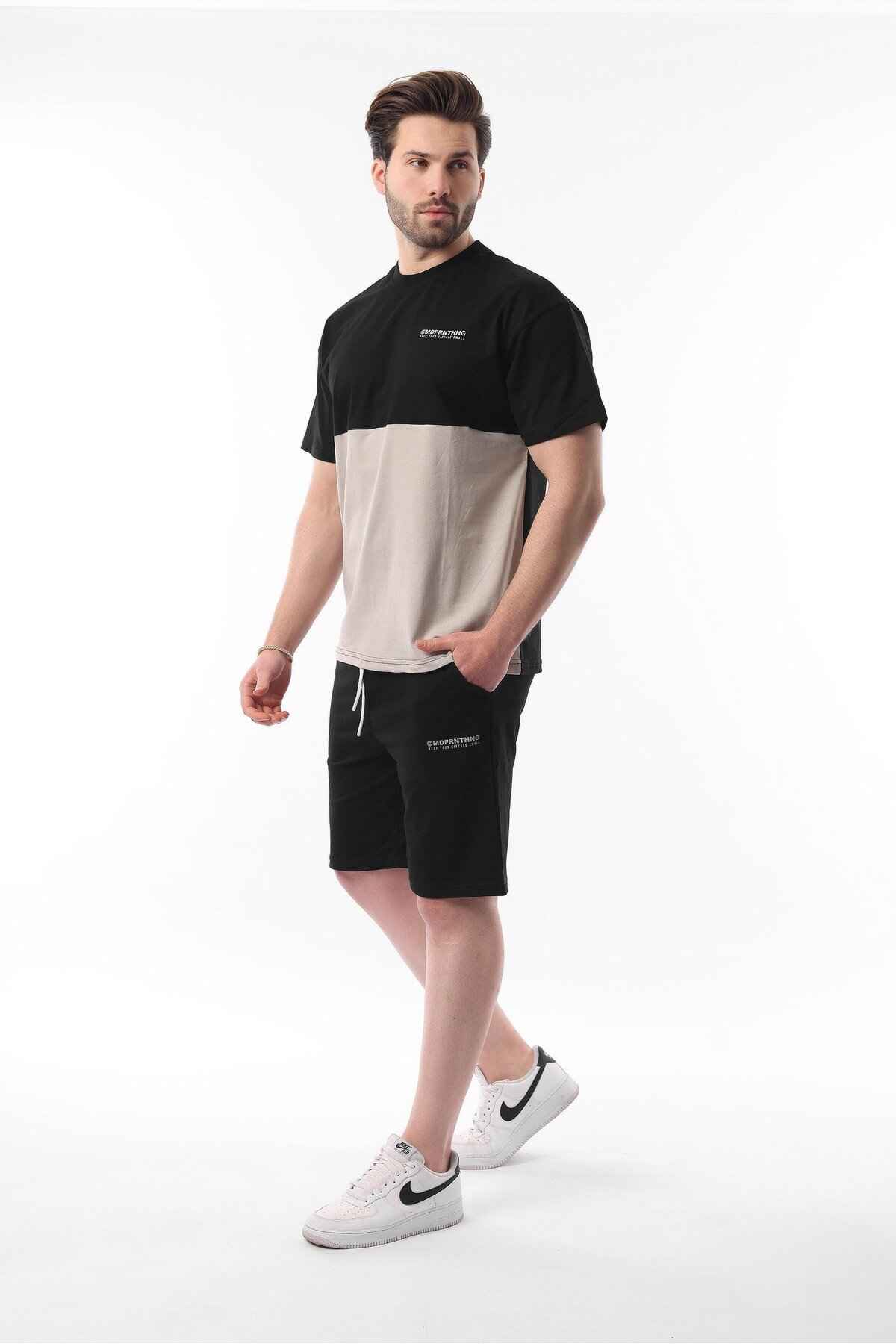 بلوک رنگ چاپی آبی چاپ شده نفتی شلوار کمر قابل تنظیم