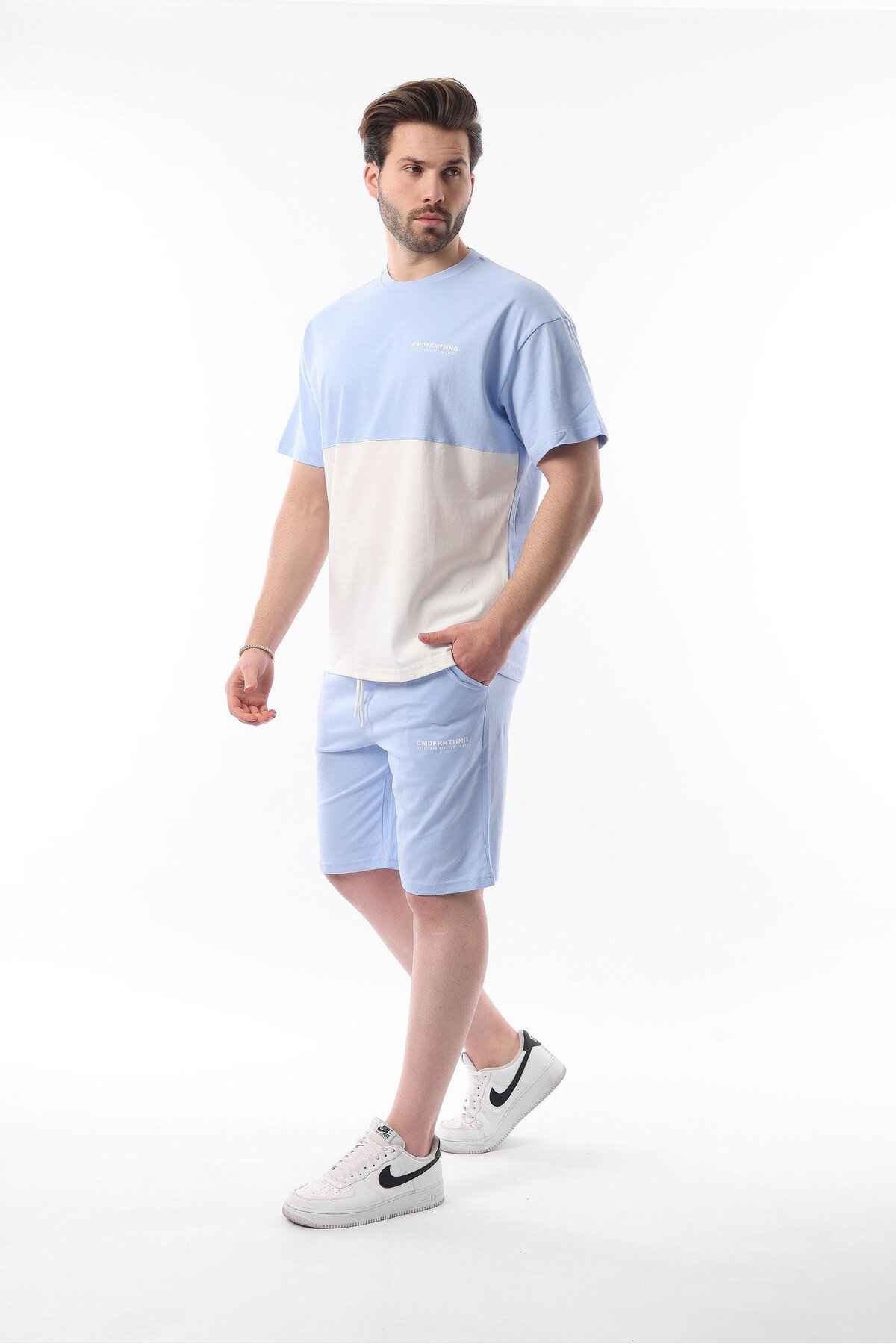 بلوک رنگ چاپی آبی چاپ شده نفتی شلوار کمر قابل تنظیم