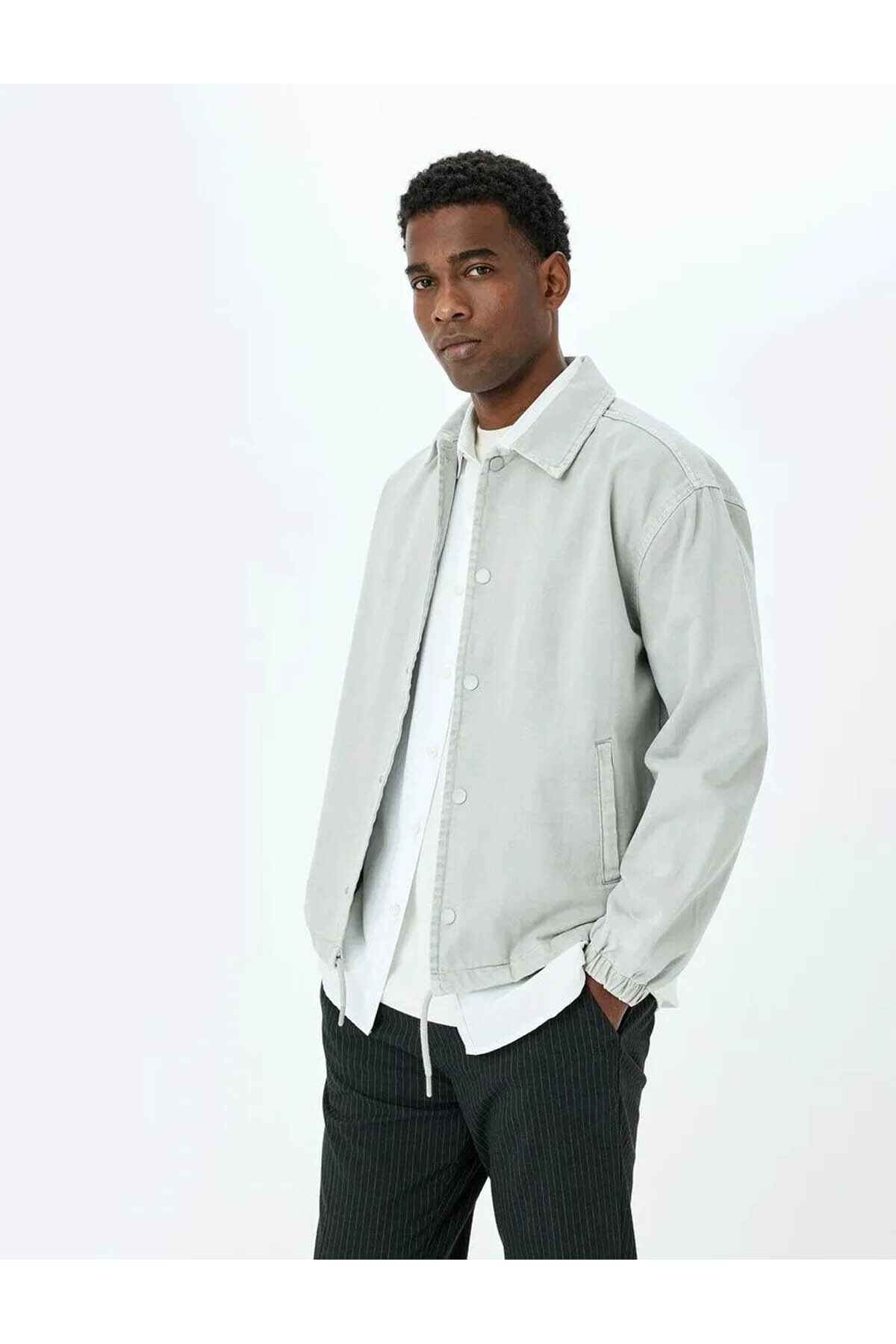 ژاکت شلوار جین پنبه ای دقیق Cotta با دکمه ضربه محکم و ناگهانی