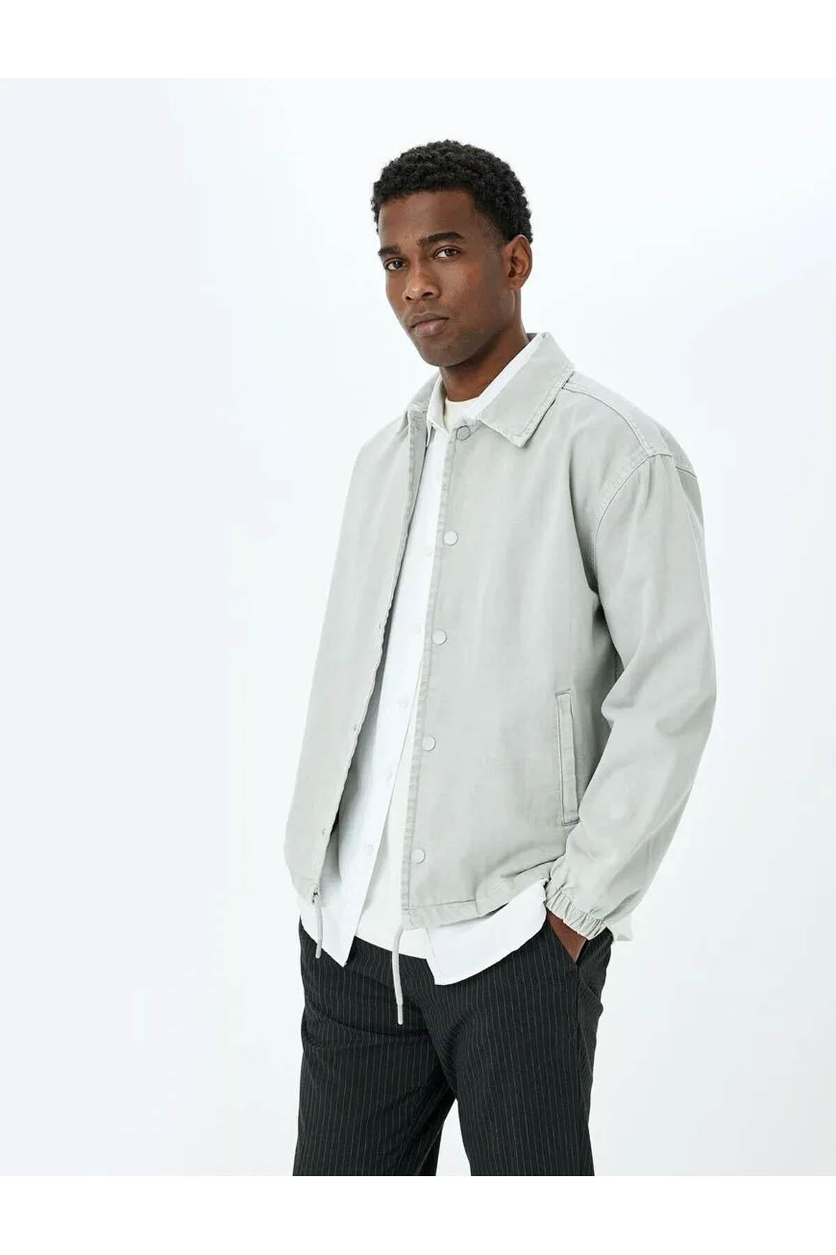 ژاکت شلوار جین پنبه ای دقیق Cotta با دکمه ضربه محکم و ناگهانی