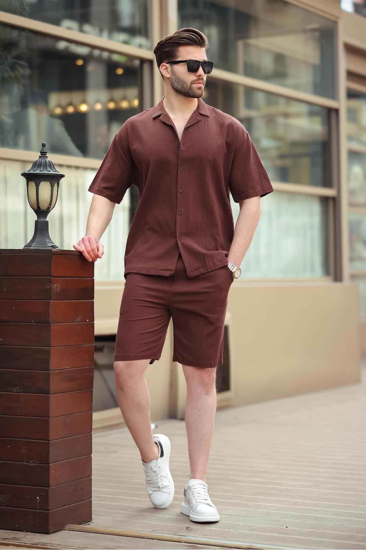 ست شلوارک مردانه سفید بیسیک