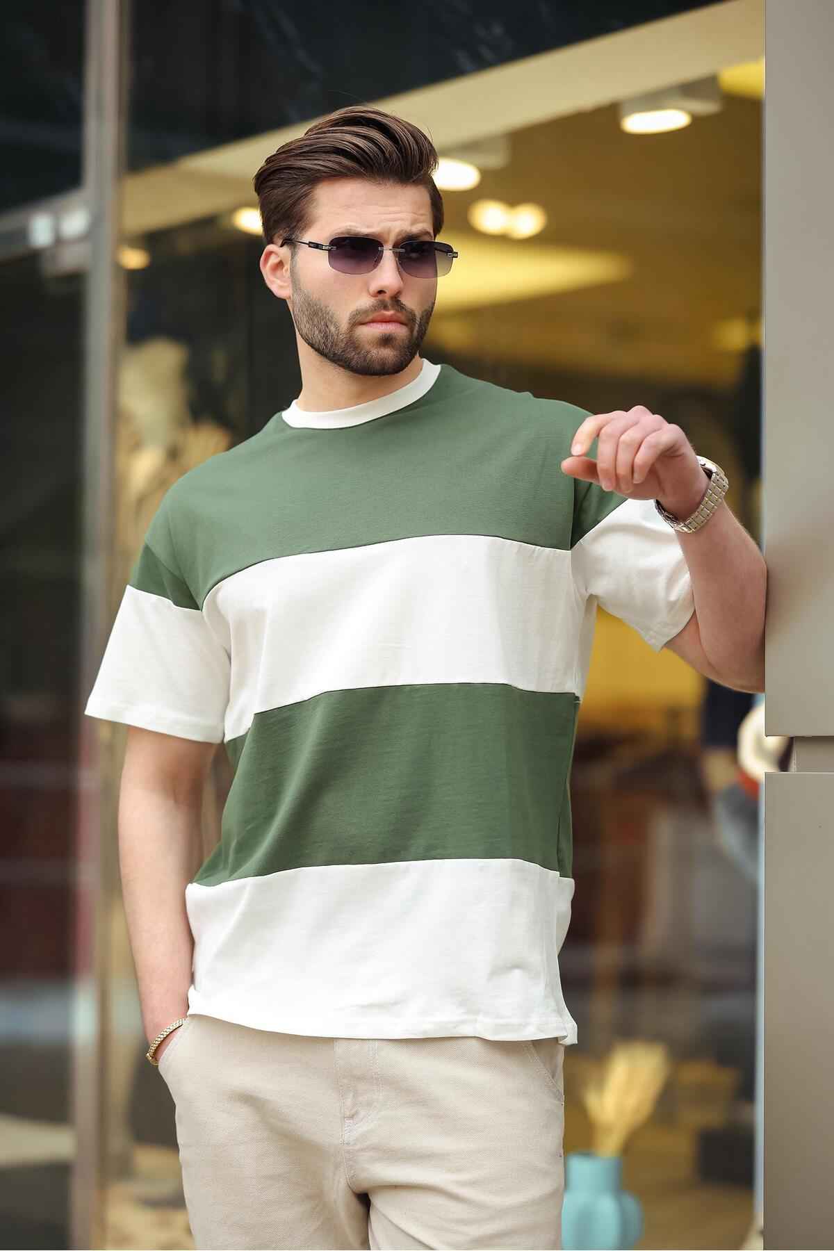 تیشرت یقه ای با رنگ بلوک شده مشکی