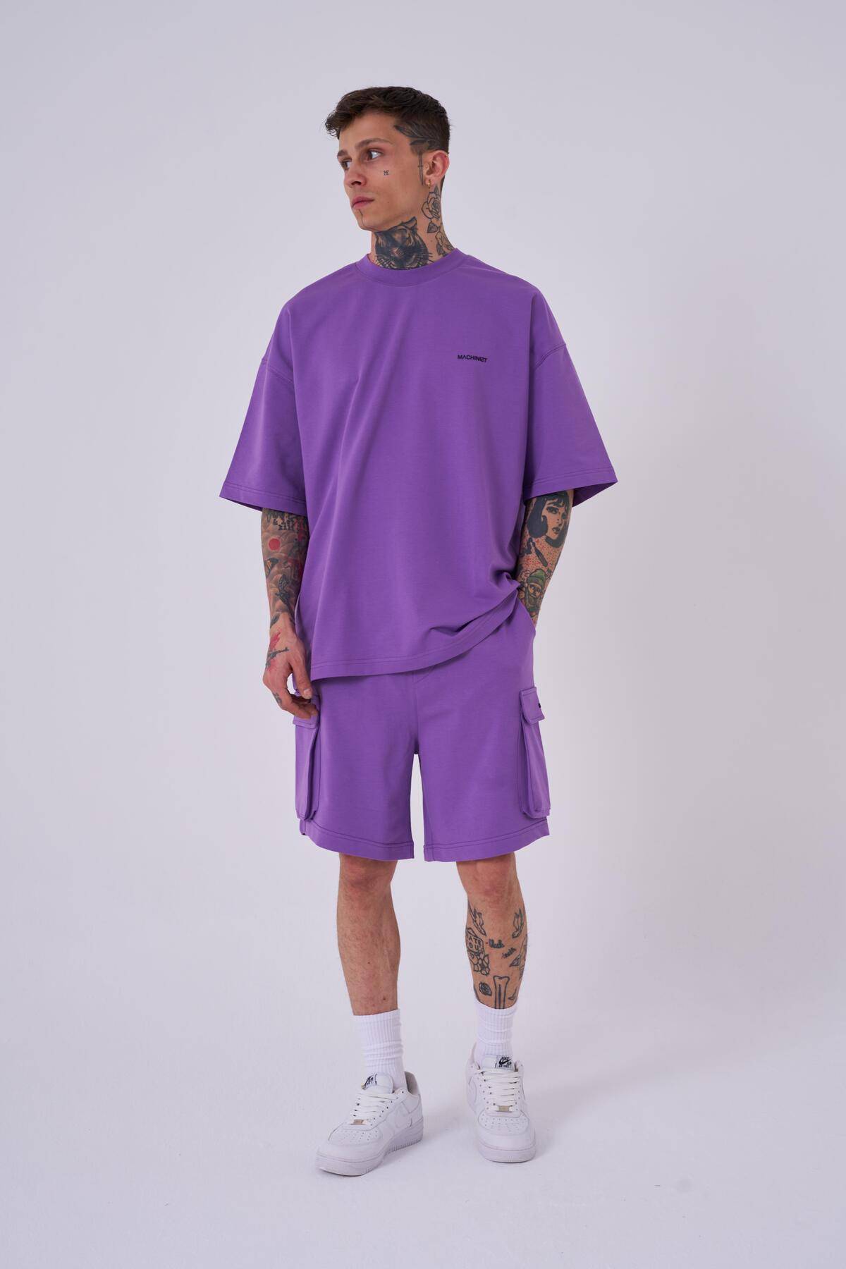 شورت کرمی مردانه با جیب باری