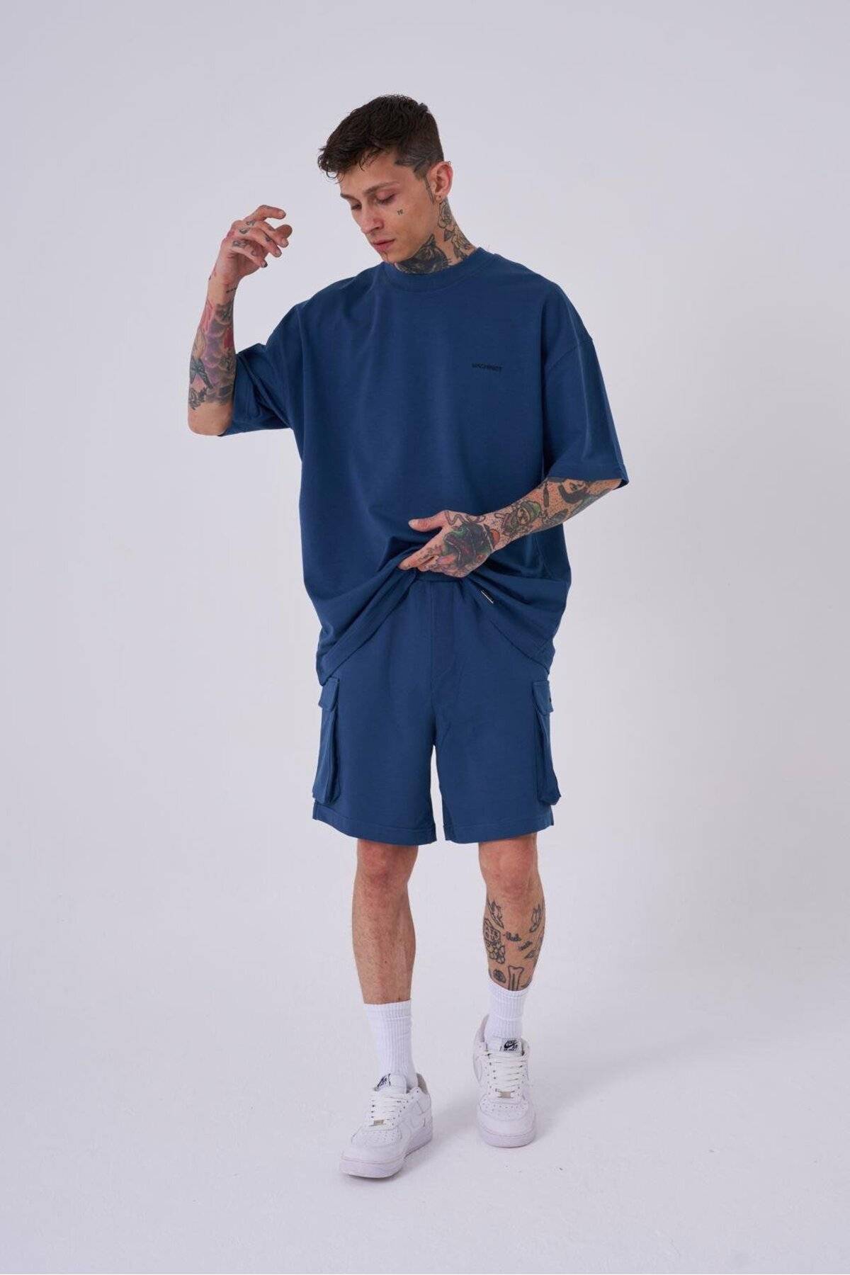 شورت کرمی مردانه با جیب باری