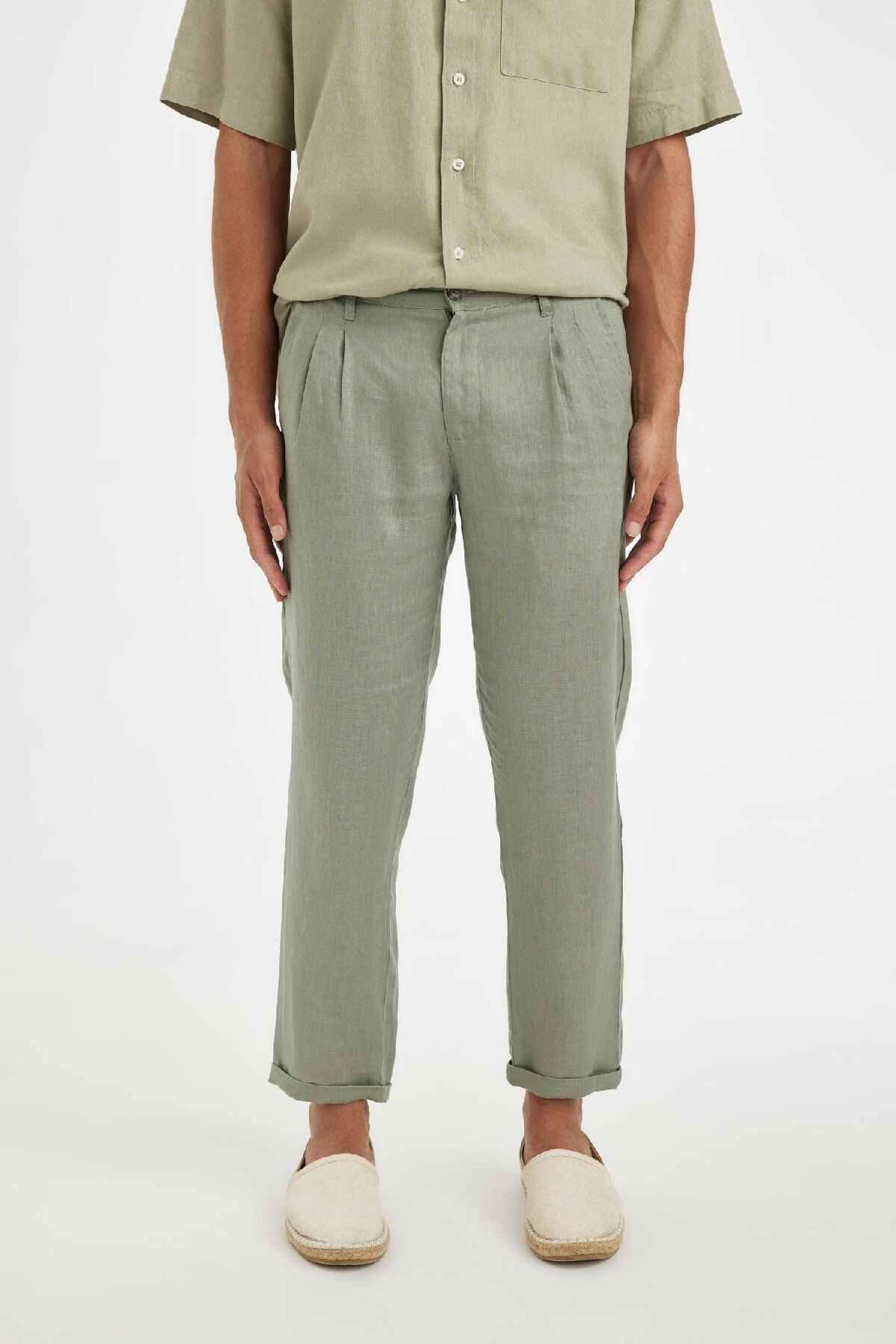 شلوار کتان دو پا را برش دهید