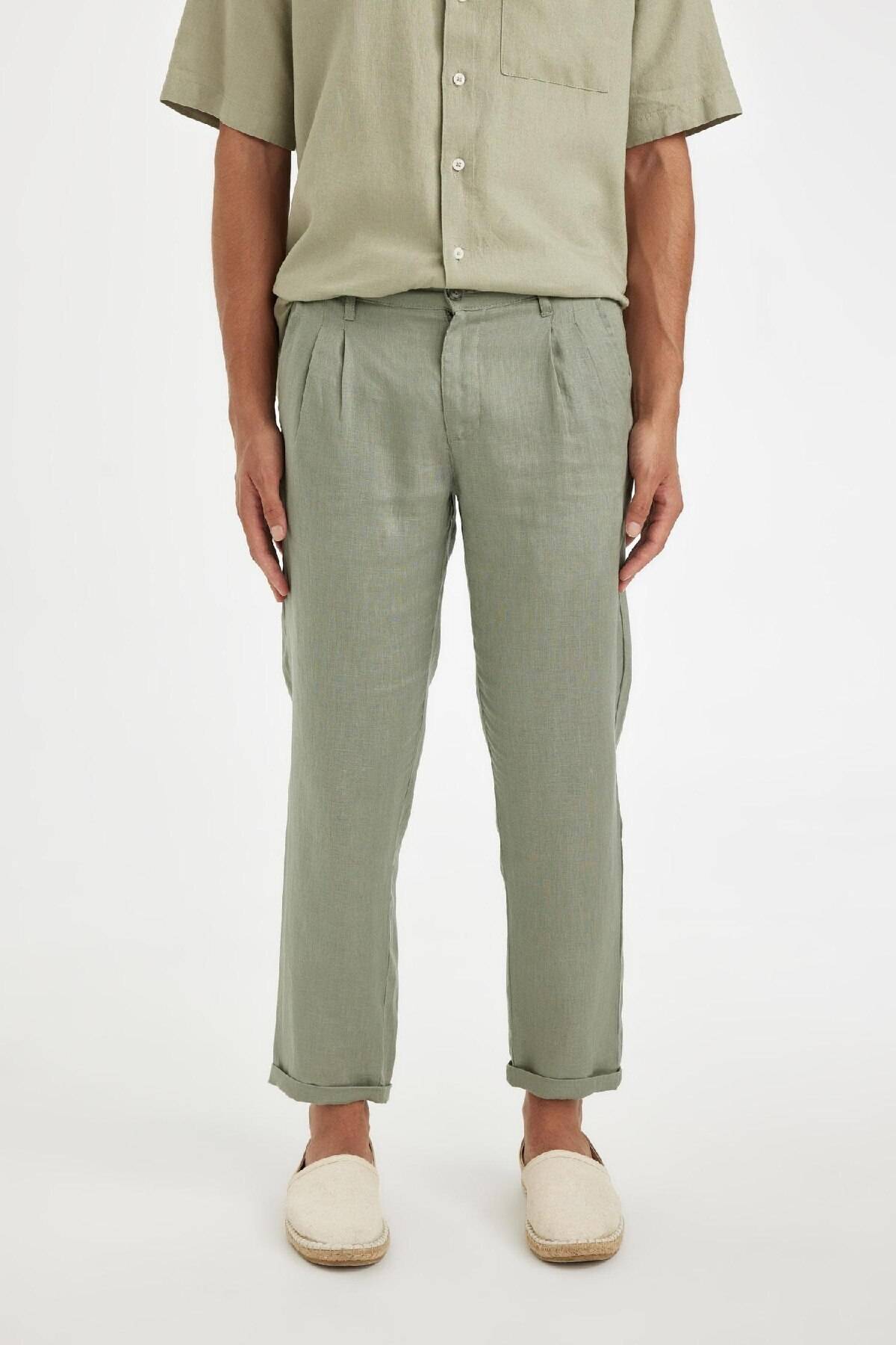 شلوار کتان دو پا را برش دهید