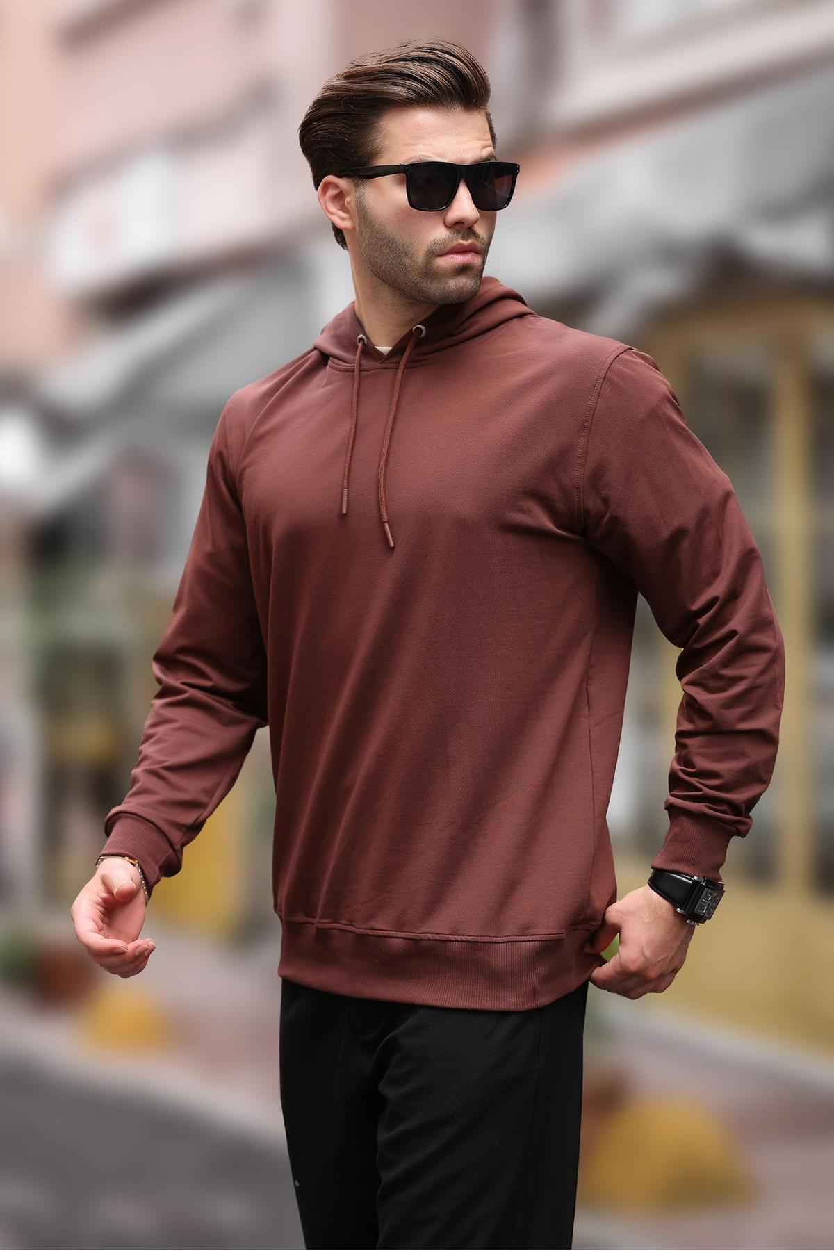 سویشرت مردانه سرپوش خاکستری