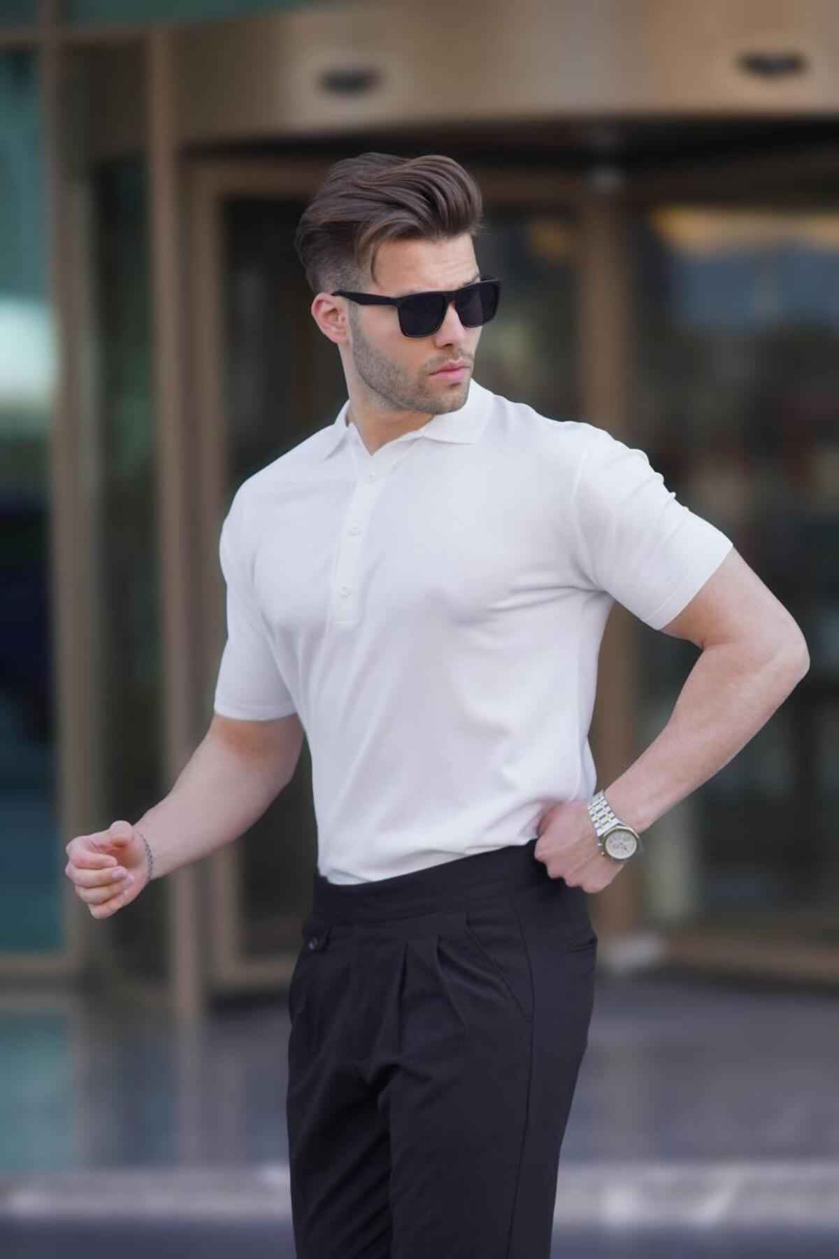 تیشرت ساده یقه پولو مردانه طوسی