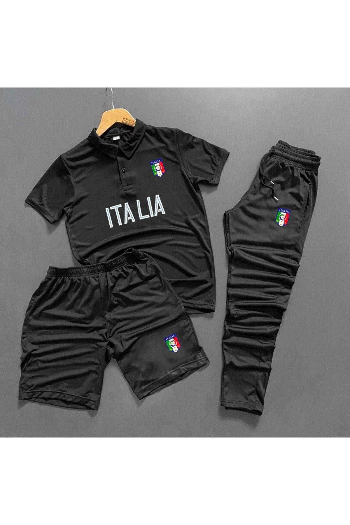 ست لباس ورزشی یقه اسکوبا پولو مشکی