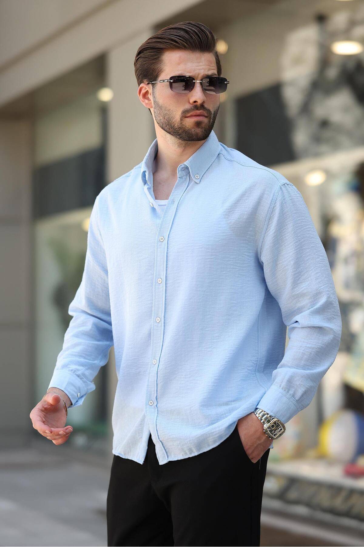 پیراهن مردانه آستین بلند بژ