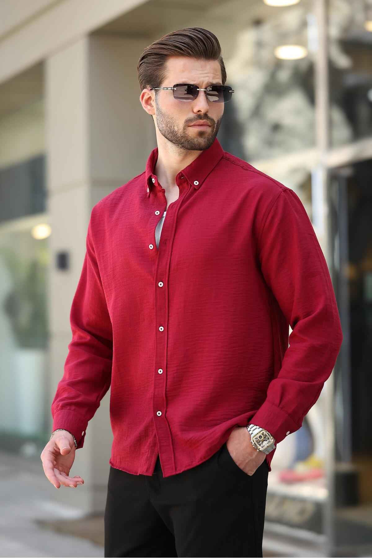 پیراهن مردانه آستین بلند بژ