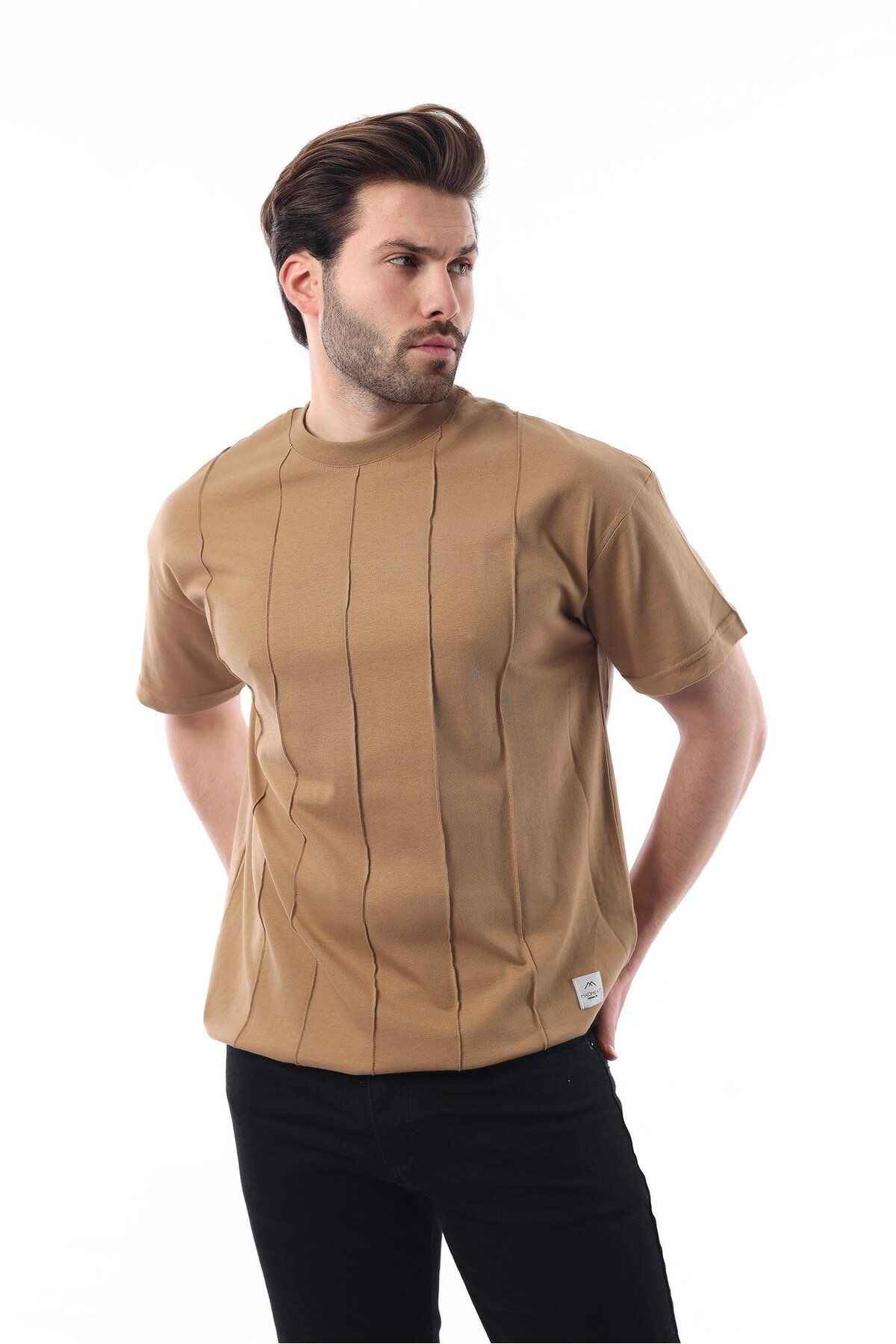 تیشرت مردانه یقه یقه خاکستری رنگ شده