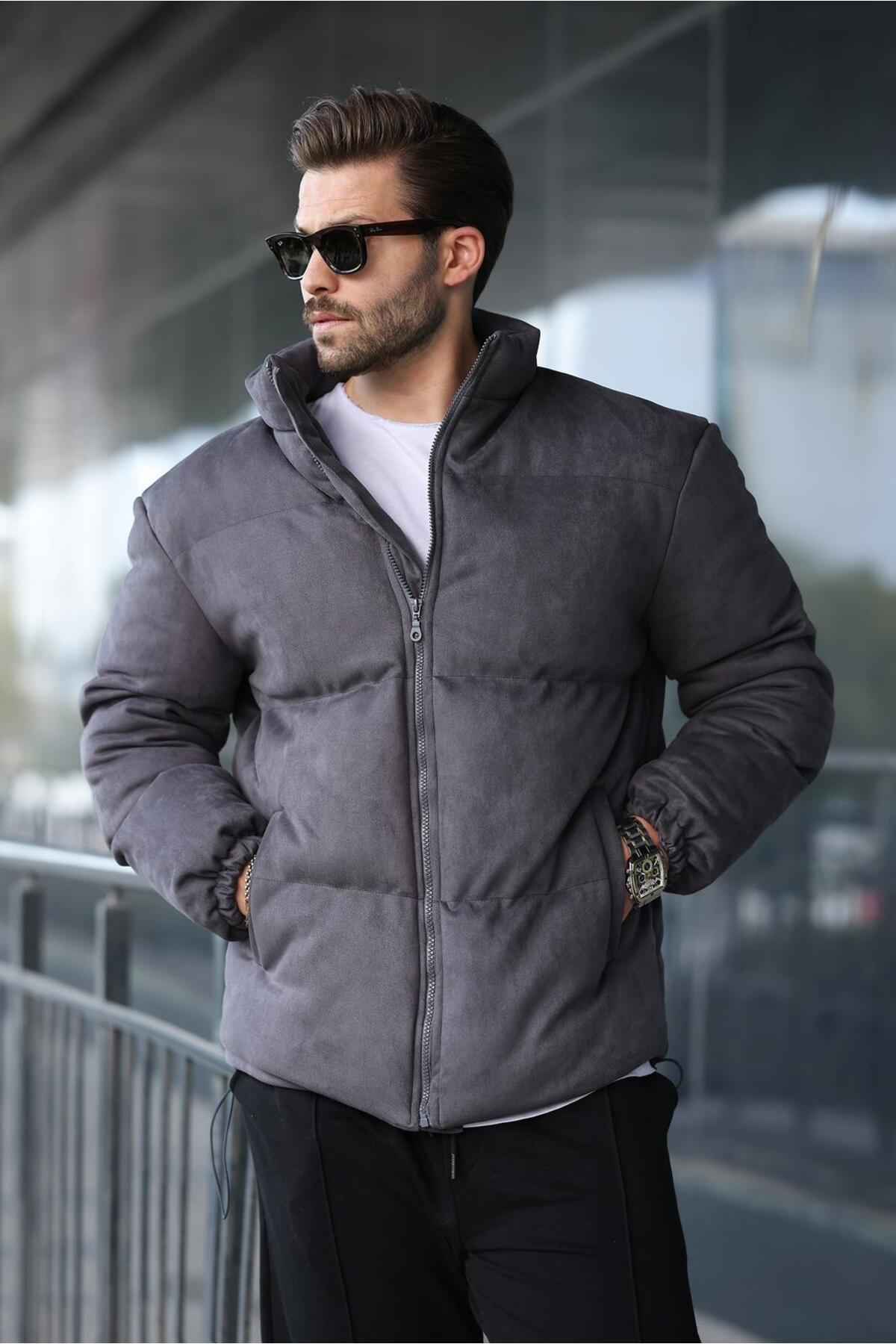 کاپشن پف دار مردانه قهوه ای Nubuck