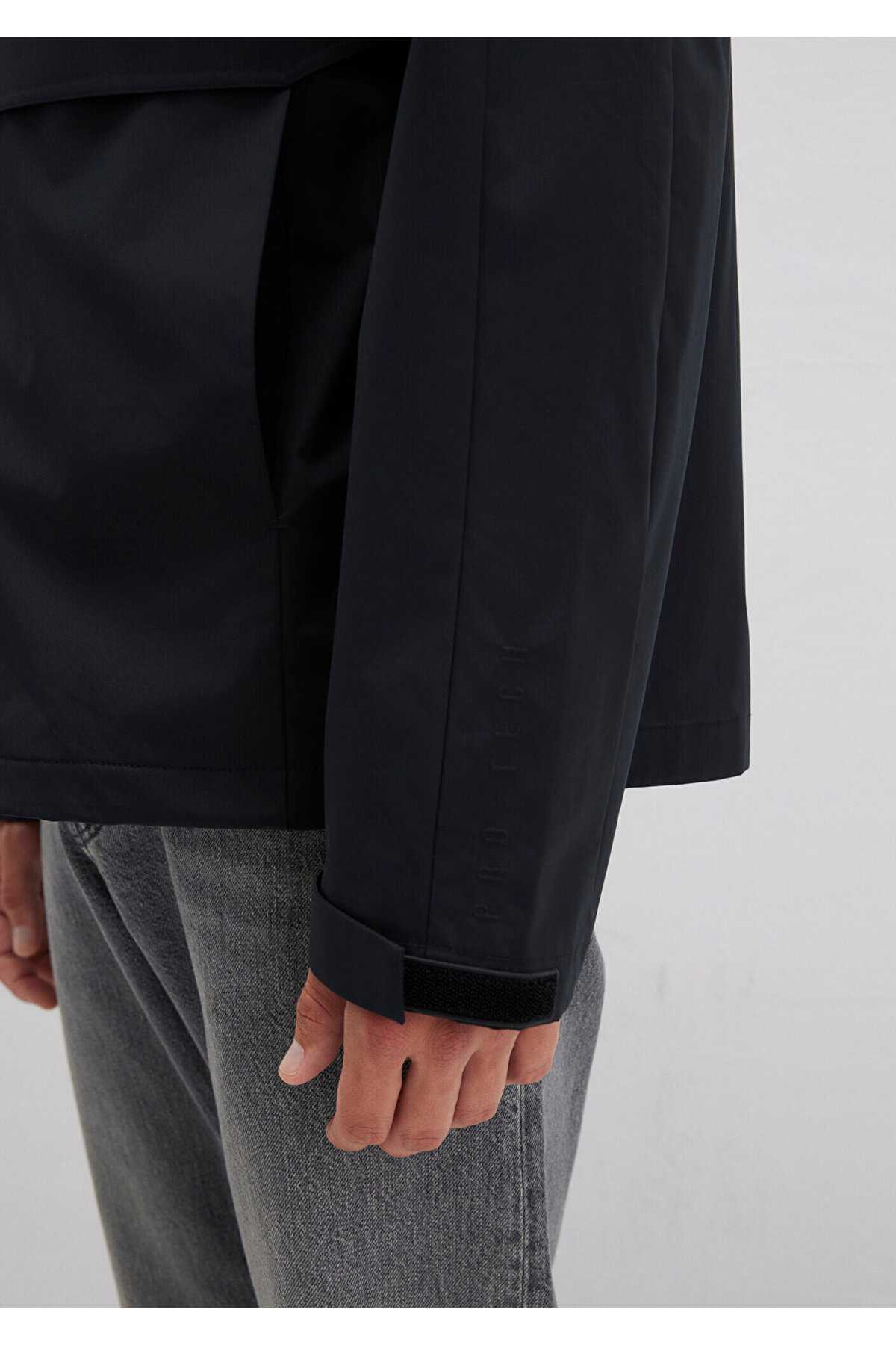 کاپشن خاکستری کلاهدار تناسب منظم / برش معمولی -70093