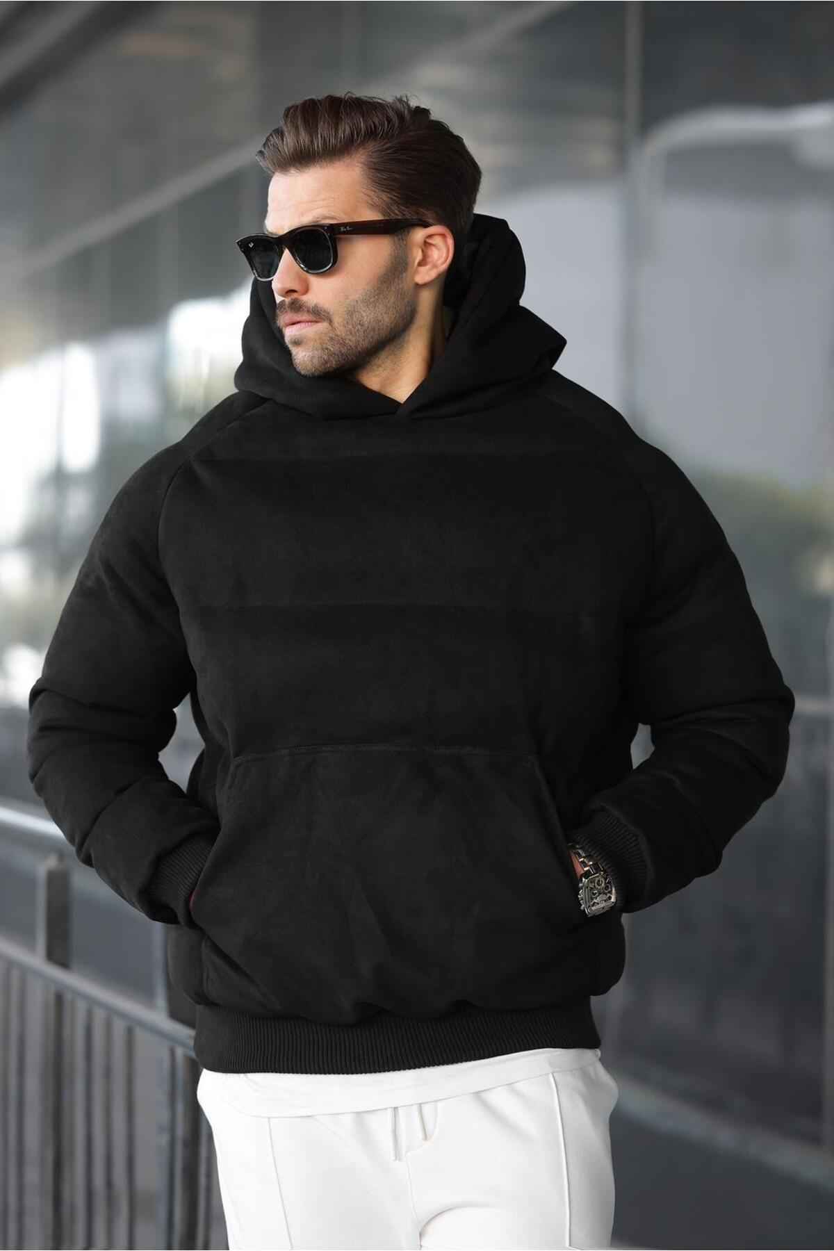 مانتو پفی مردانه کلاهدار خاکی