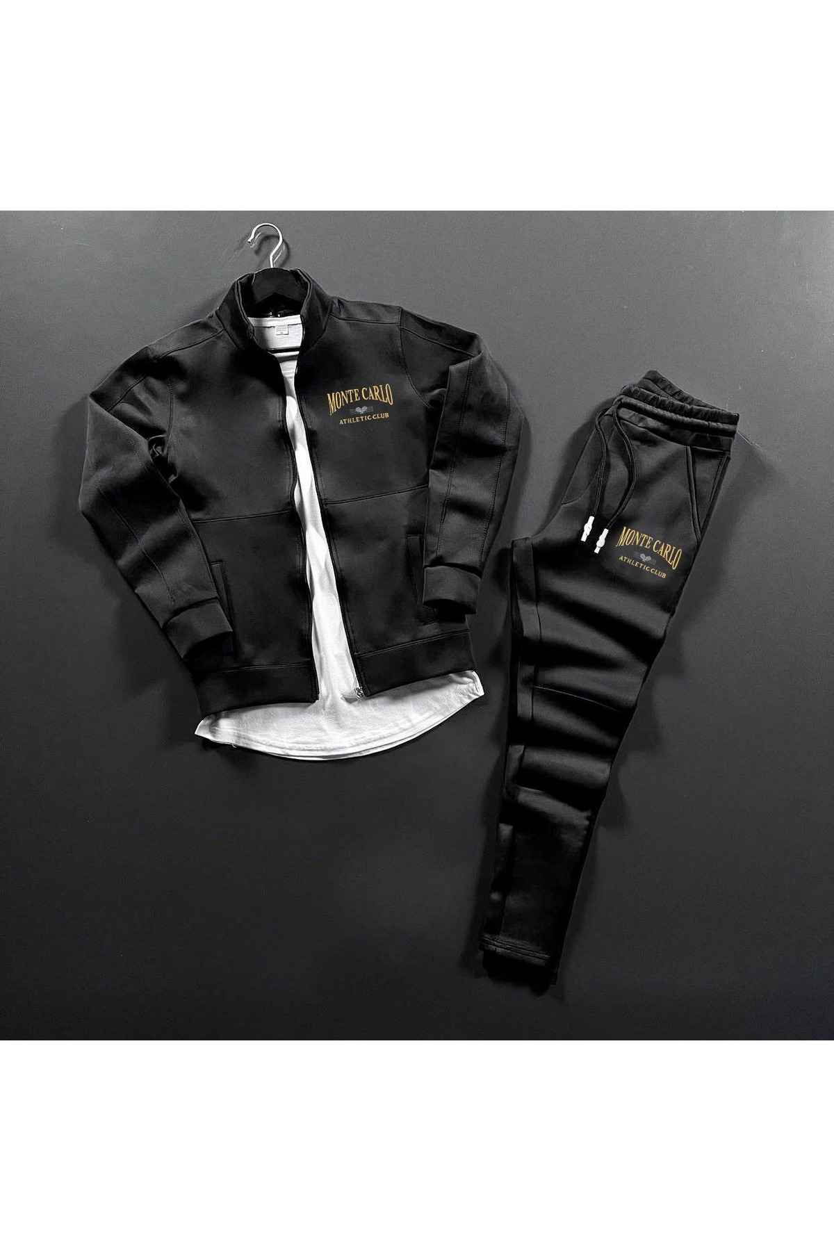 لباس ورزشی مردانه مشکی چاپ شده با لوگوی اسکوبا امگ